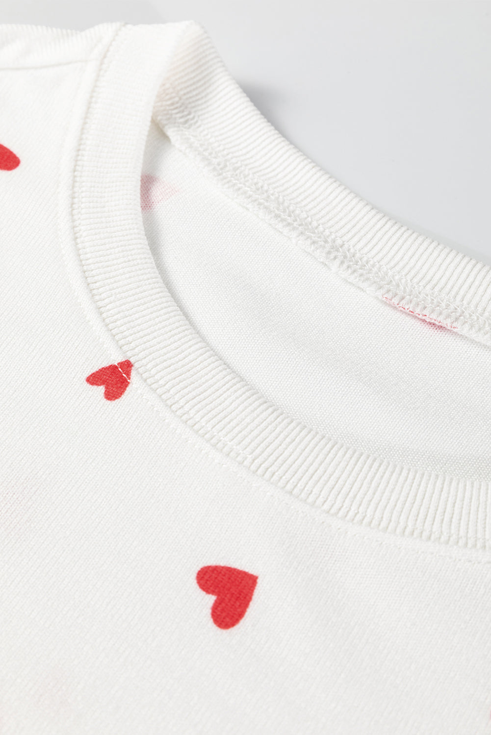 Fiery Red Tiny Hearts Printed Long Sleeve Top Drawstring Lounge Pant Set-Loungewear & Sleepwear/Loungewear-[Adult]-[Female]-2022 Online Blue Zone Planet