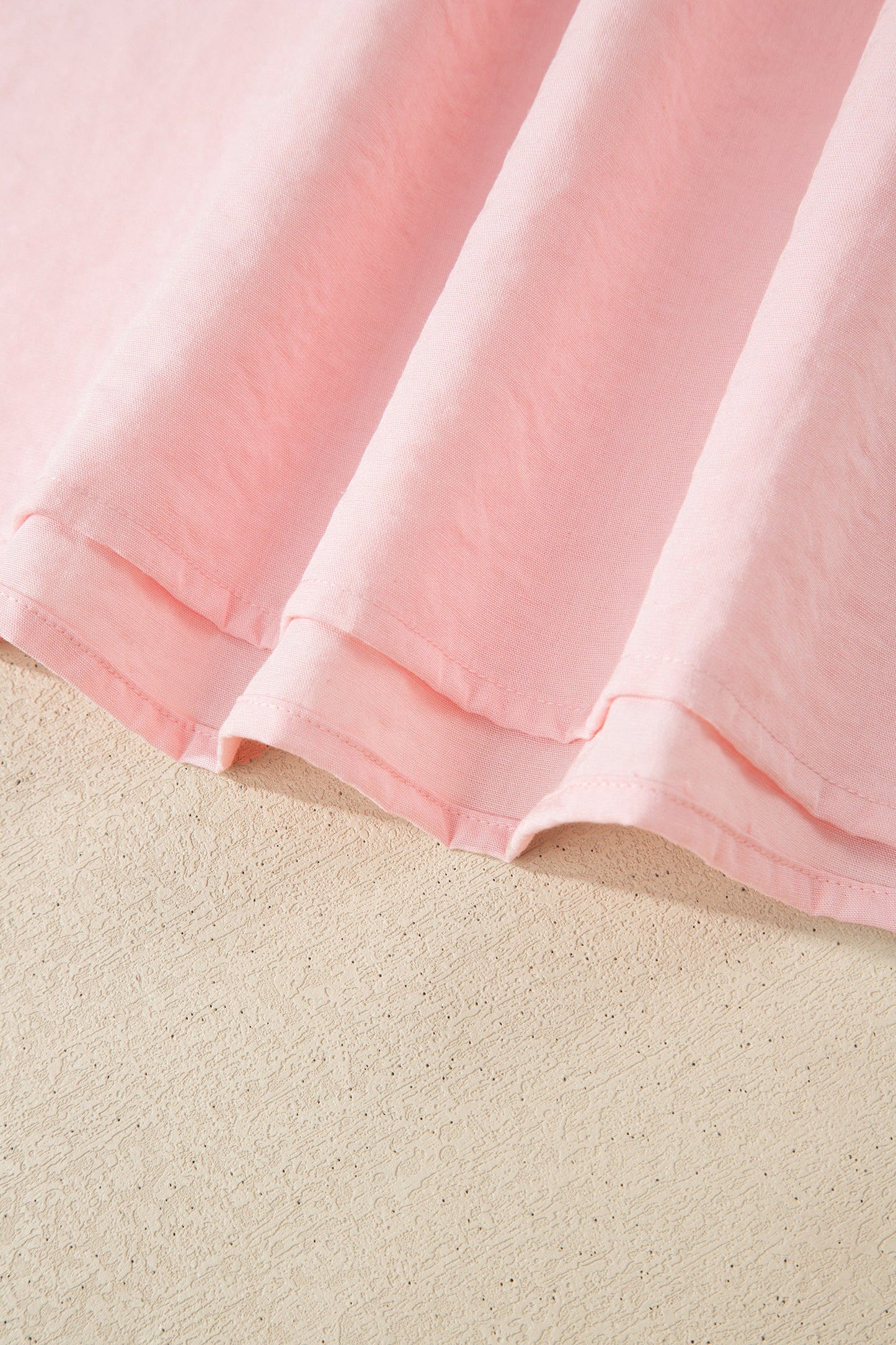 Light Pink Scallop Color Block Trim Puff Sleeve Mini Dress-TOPS / DRESSES-[Adult]-[Female]-2022 Online Blue Zone Planet