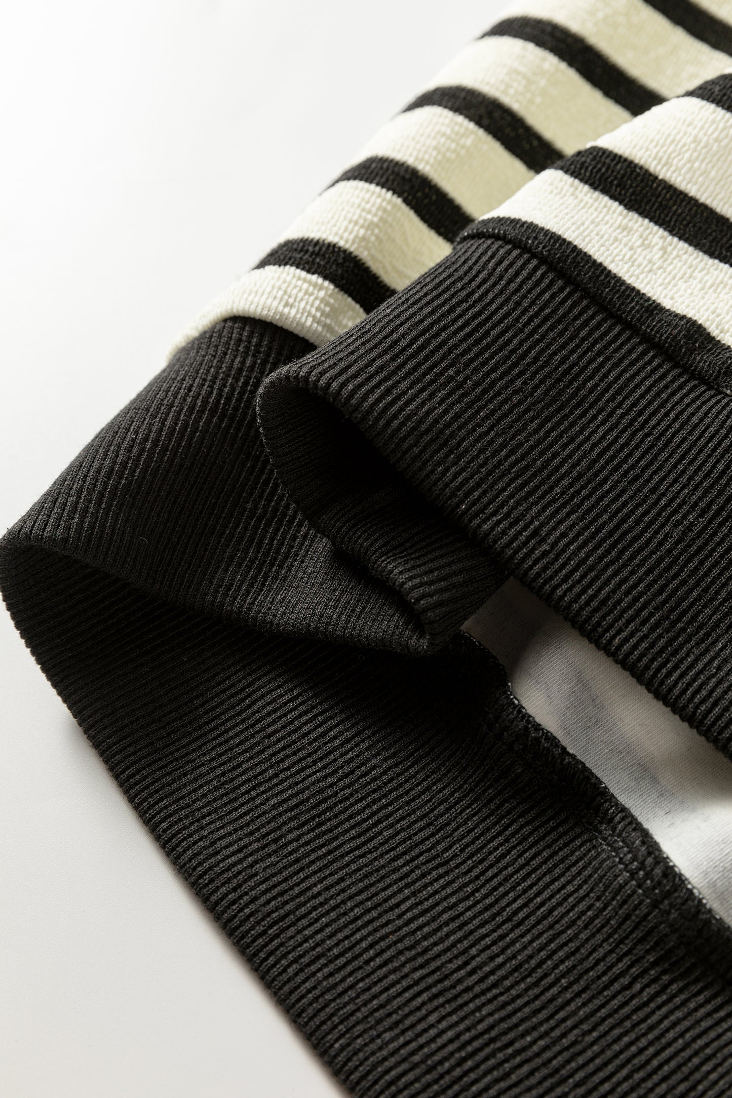 White Stripe Contrast MERRY Letter Christmas Print Drop Shoulder Sweatshirt-Tops/Sweatshirts & Hoodies-[Adult]-[Female]-2022 Online Blue Zone Planet