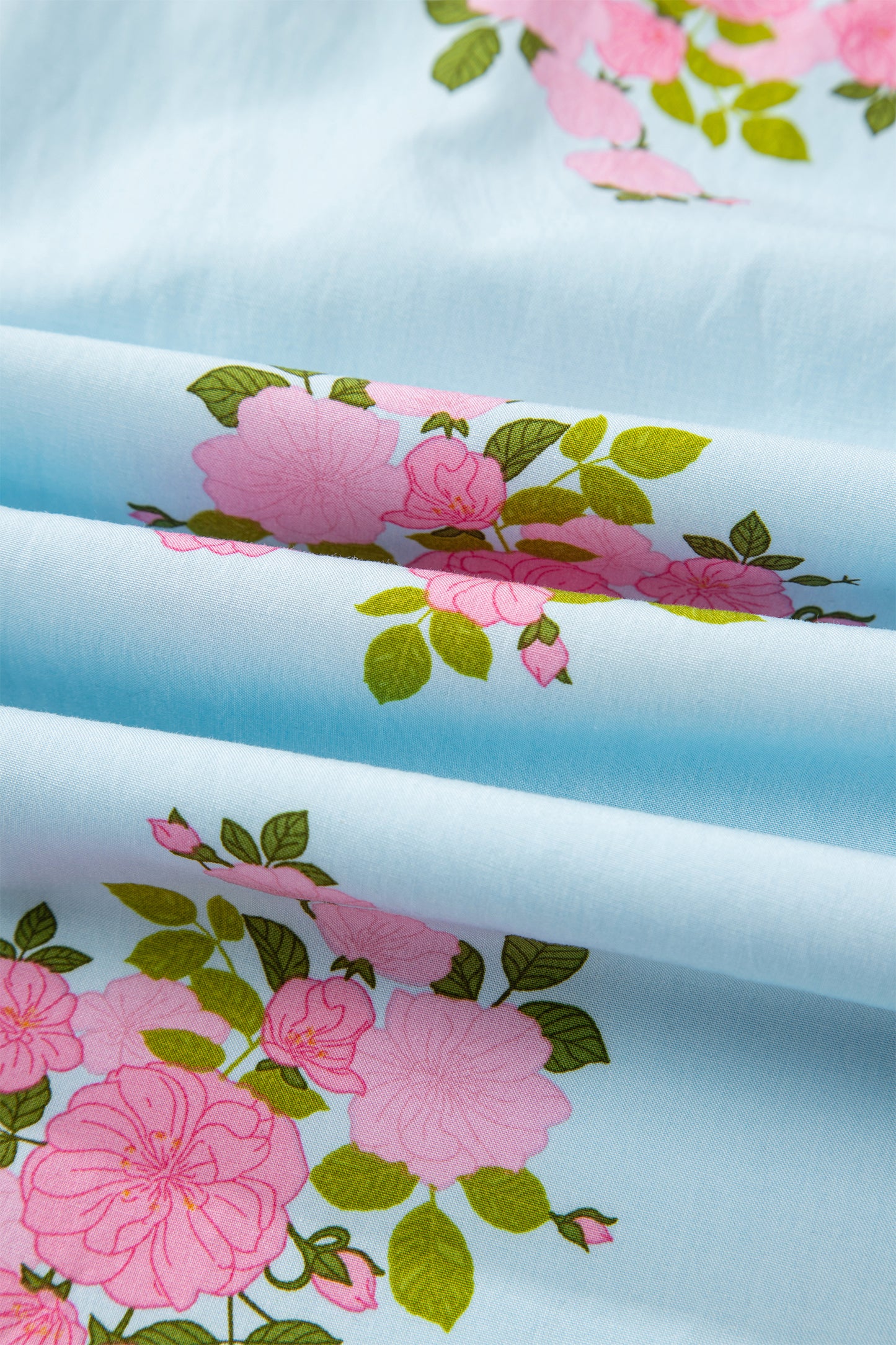 Sky Blue Notched Neck Flutter Short Sleeve Floral Print Maxi Dress-TOPS / DRESSES-[Adult]-[Female]-2022 Online Blue Zone Planet