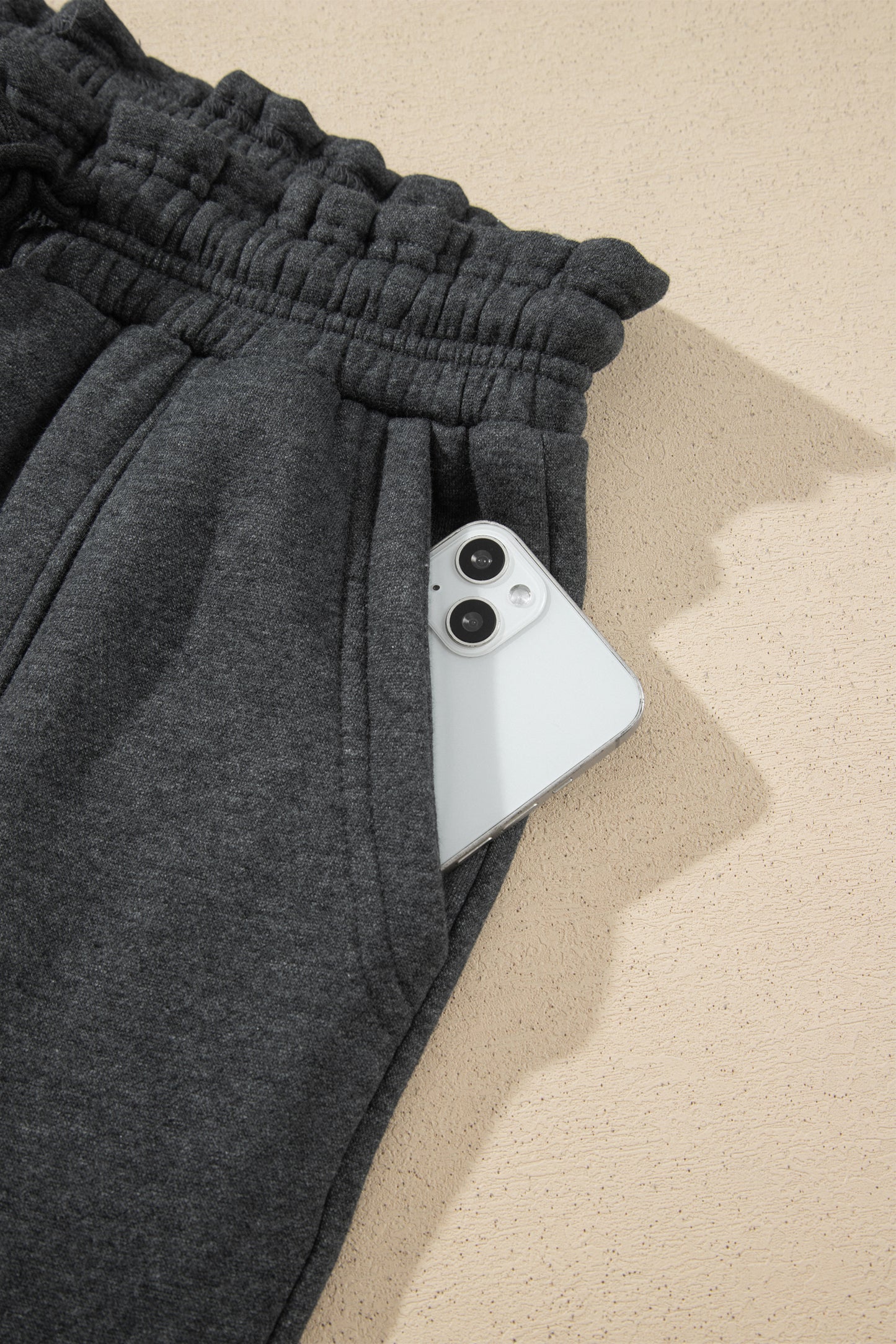 Carbon Grey Solid Colorblock Jogger Pants Set-Two Piece Sets/Pant Sets-[Adult]-[Female]-2022 Online Blue Zone Planet