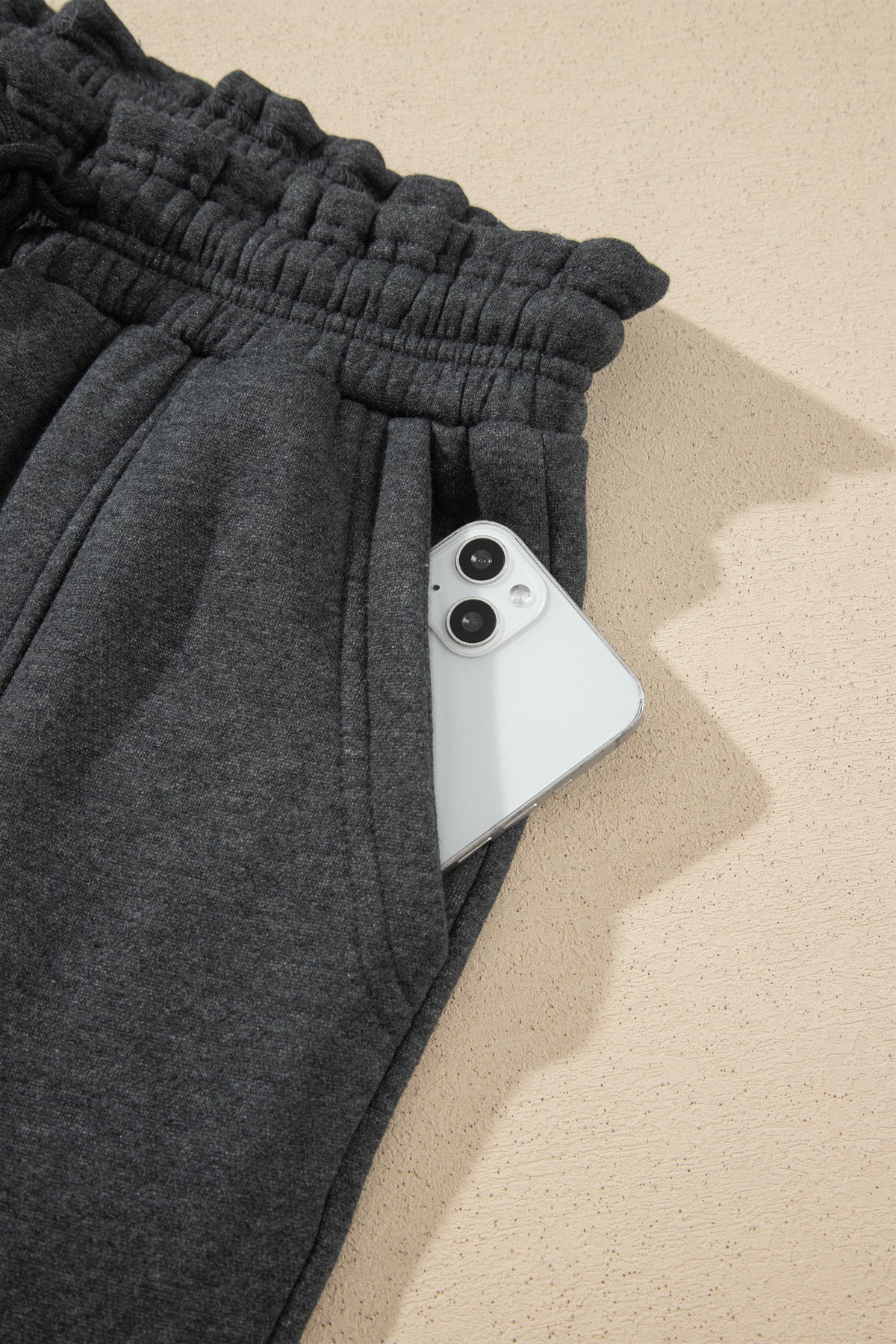 Carbon Grey Solid Colorblock Jogger Pants Set-Two Piece Sets/Pant Sets-[Adult]-[Female]-2022 Online Blue Zone Planet