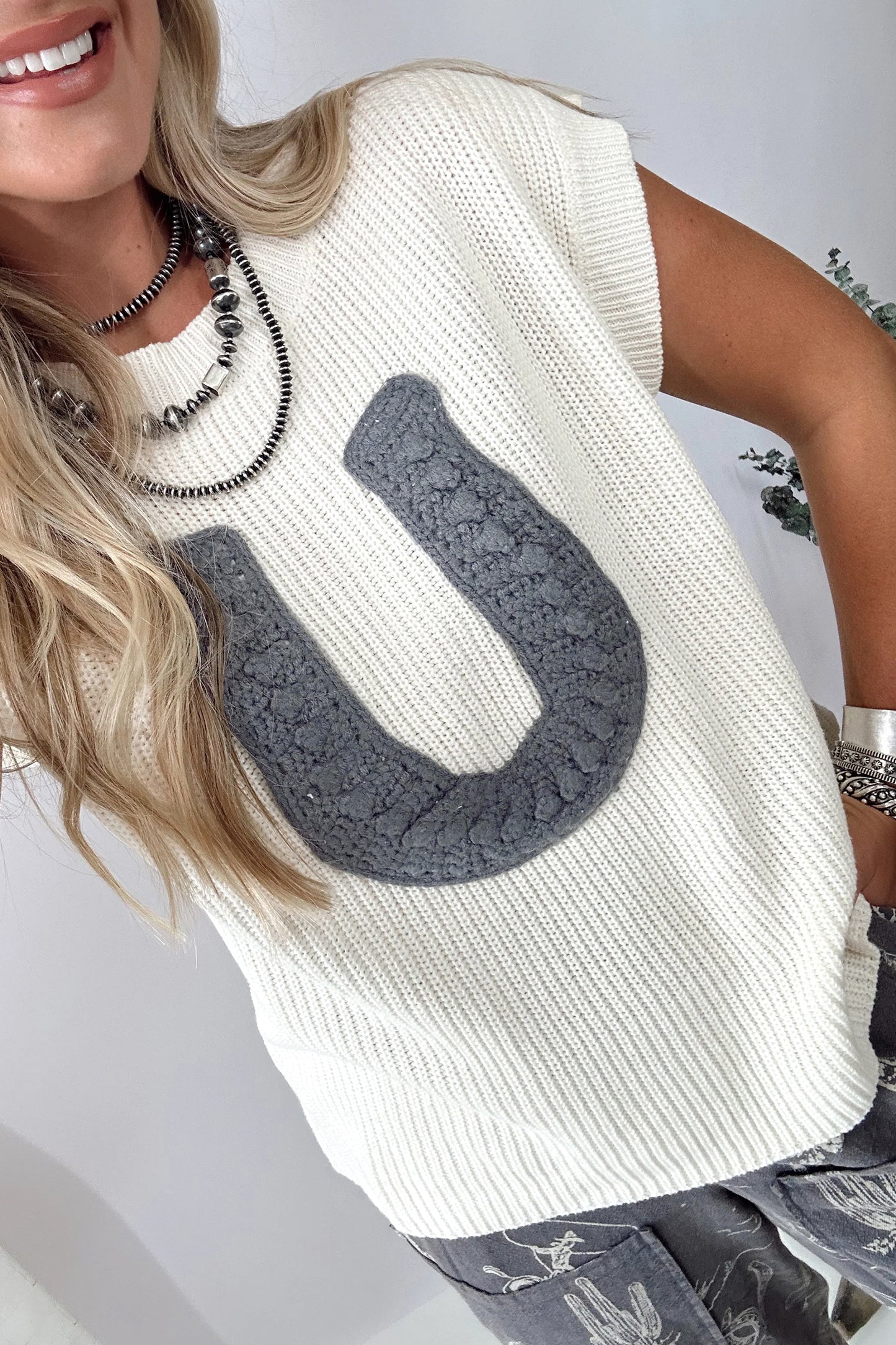 Turquoise Crochet Horseshoe Short Sleeve Knit Sweater-TOPS / DRESSES-[Adult]-[Female]-2022 Online Blue Zone Planet