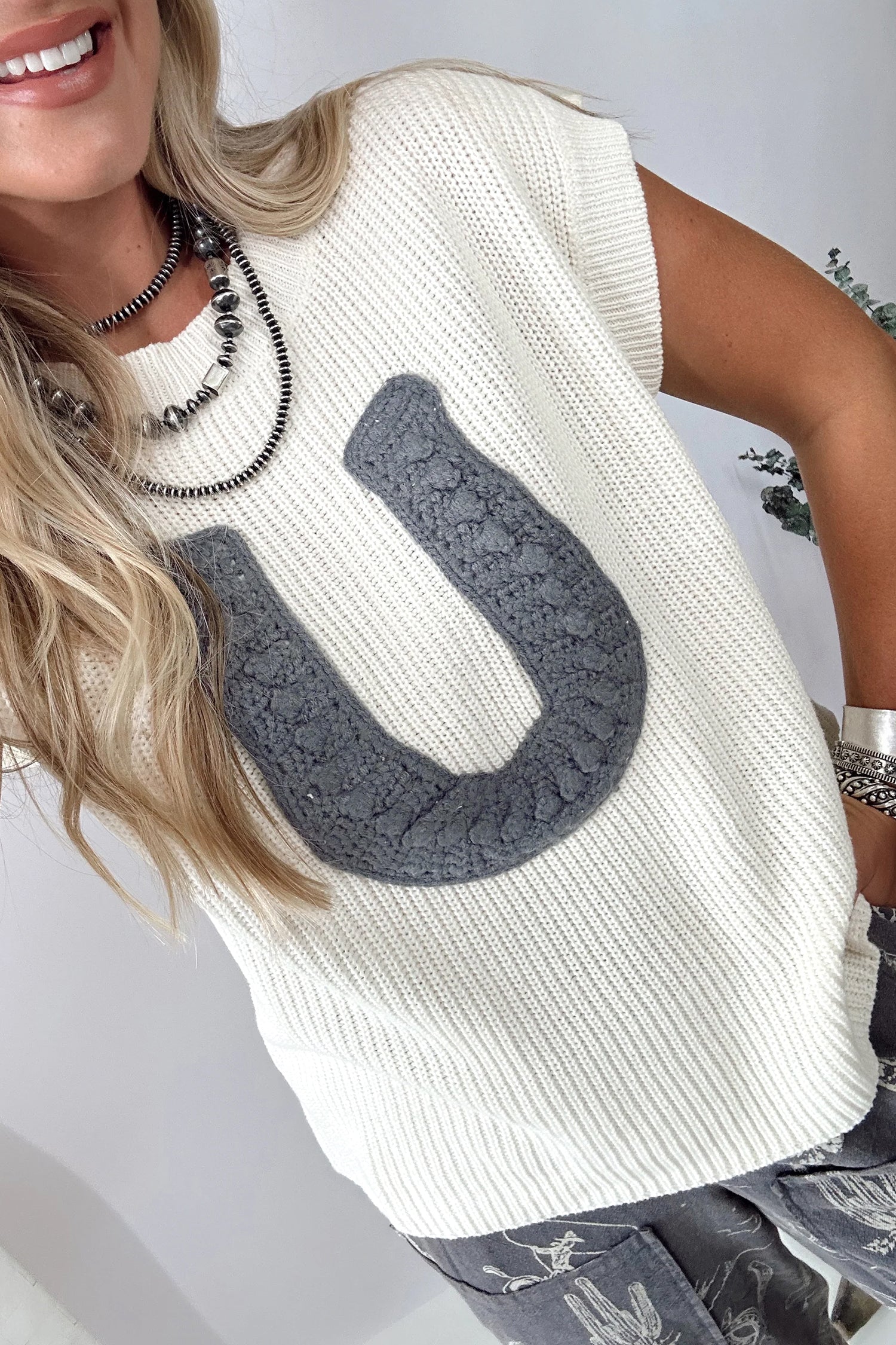 Turquoise Crochet Horseshoe Short Sleeve Knit Sweater-TOPS / DRESSES-[Adult]-[Female]-2022 Online Blue Zone Planet