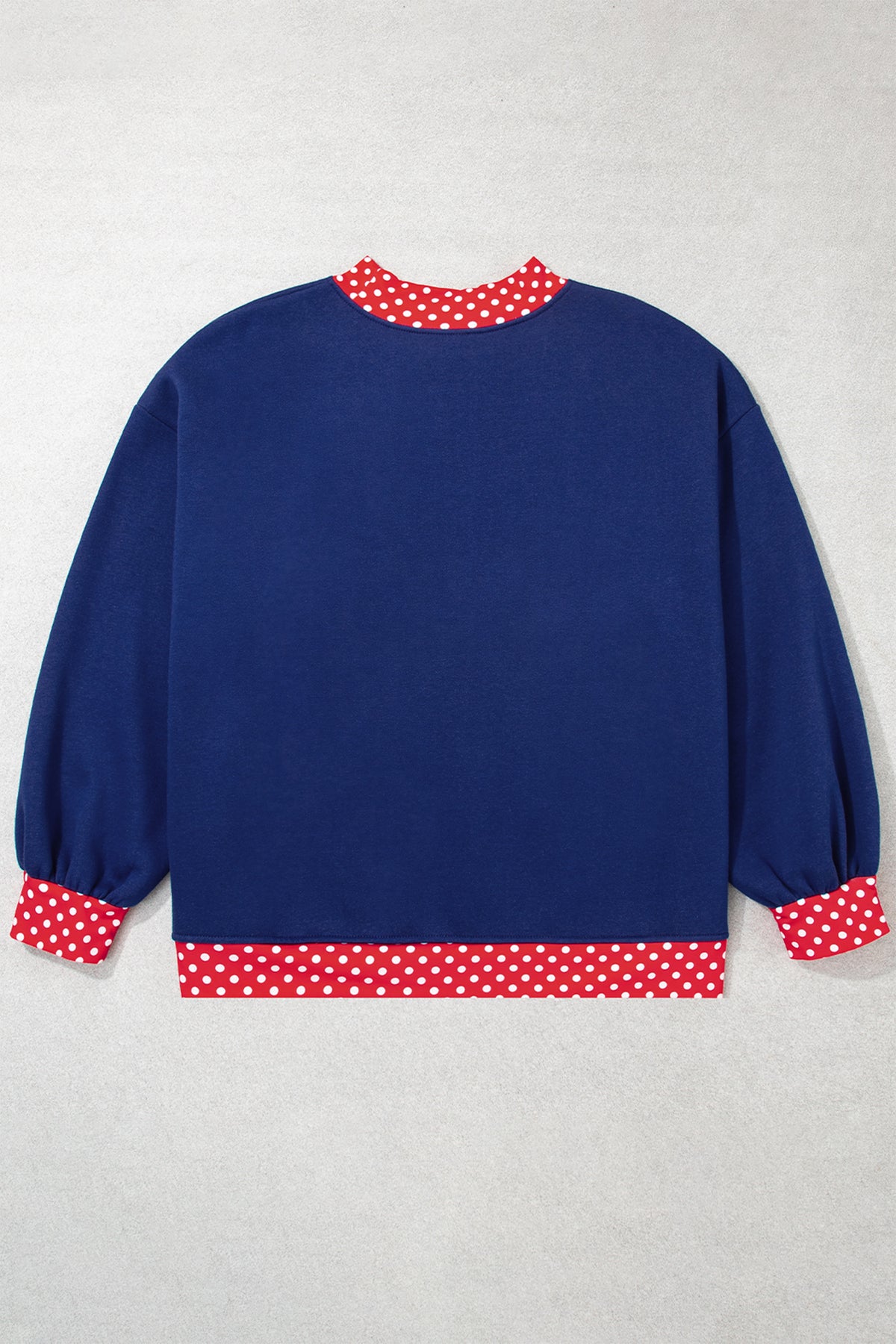 Orange Polka Dot Patchwork Round Neck Plus Size Sweatshirt-Plus Size/Plus Size Sweatshirts & Hoodies-[Adult]-[Female]-2022 Online Blue Zone Planet