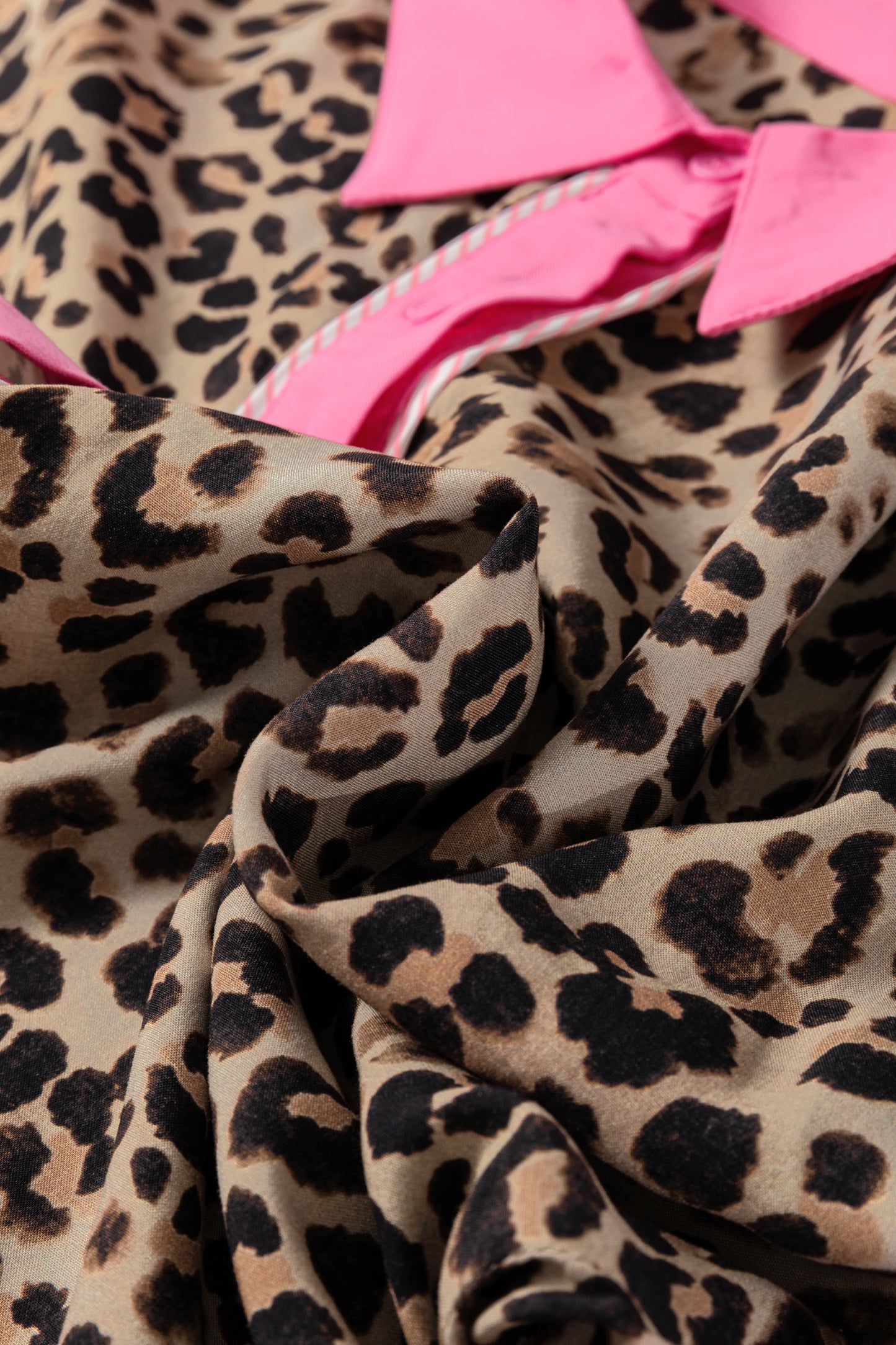 Brown Contrast Trim Leopard Top and Pant Set-Two Piece Sets/Pant Sets-[Adult]-[Female]-2022 Online Blue Zone Planet