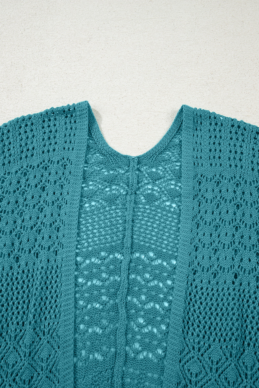 Lapis Mix Pattern Hollowed Knit Open Front Cardigan-TOPS / DRESSES-[Adult]-[Female]-2022 Online Blue Zone Planet