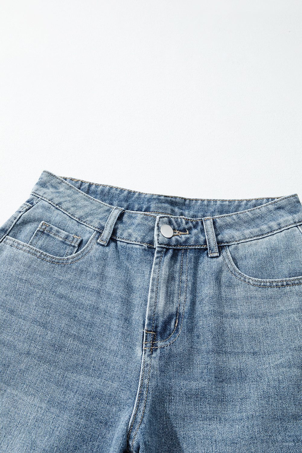 Dusk Blue Embroidered Cropped Wide Leg High Waist Jeans-Bottoms/Jeans-[Adult]-[Female]-2022 Online Blue Zone Planet