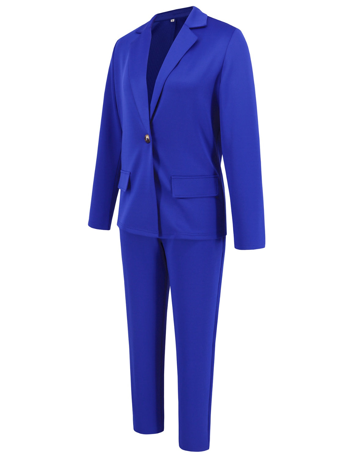 Blue Zone Planet | Lapel Collar Long Sleeve Top and Pants Set-TOPS / DRESSES-[Adult]-[Female]-2022 Online Blue Zone Planet