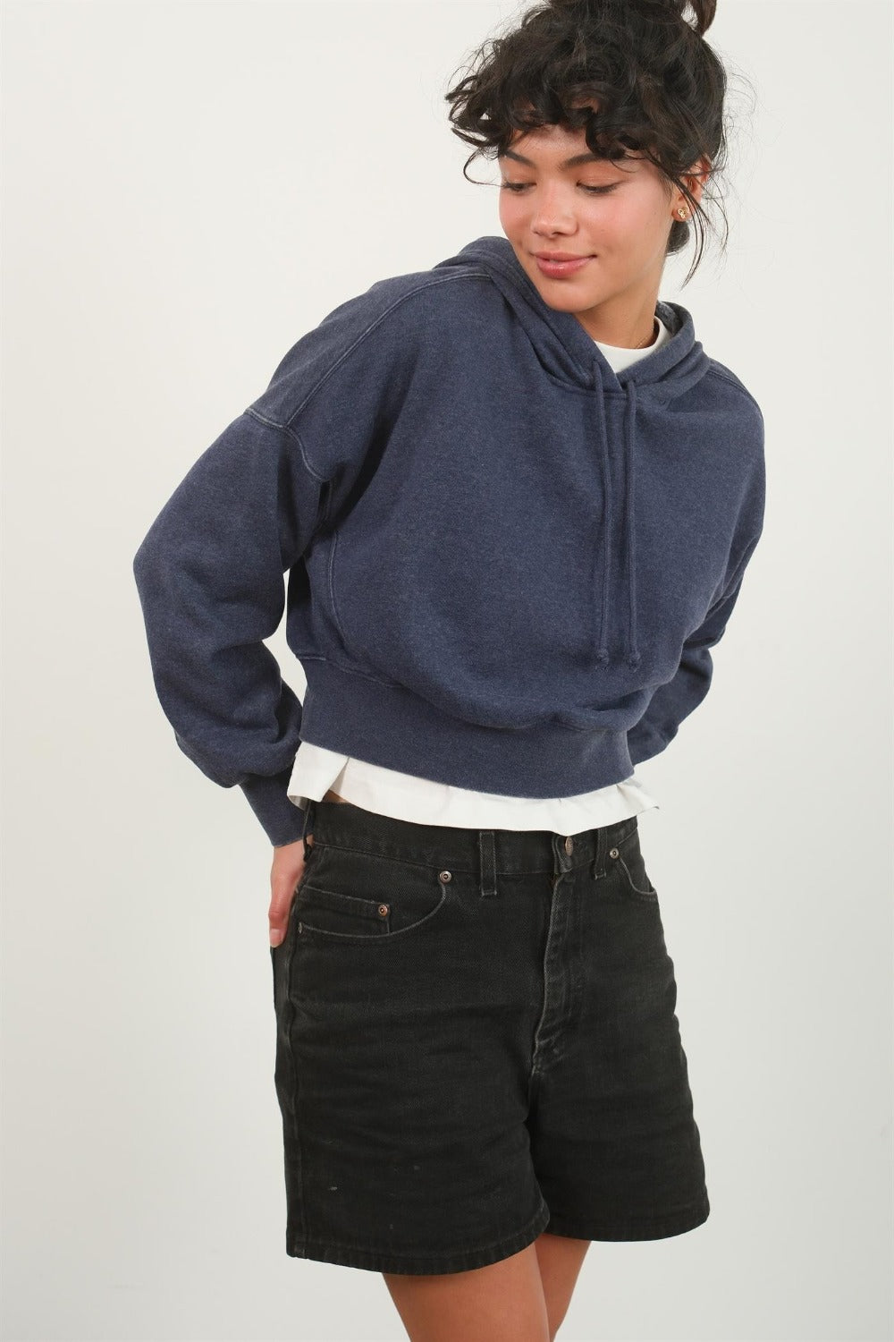 HYFVE Drop Shoulder Cropped Hoodie-TOPS / DRESSES-[Adult]-[Female]-2022 Online Blue Zone Planet