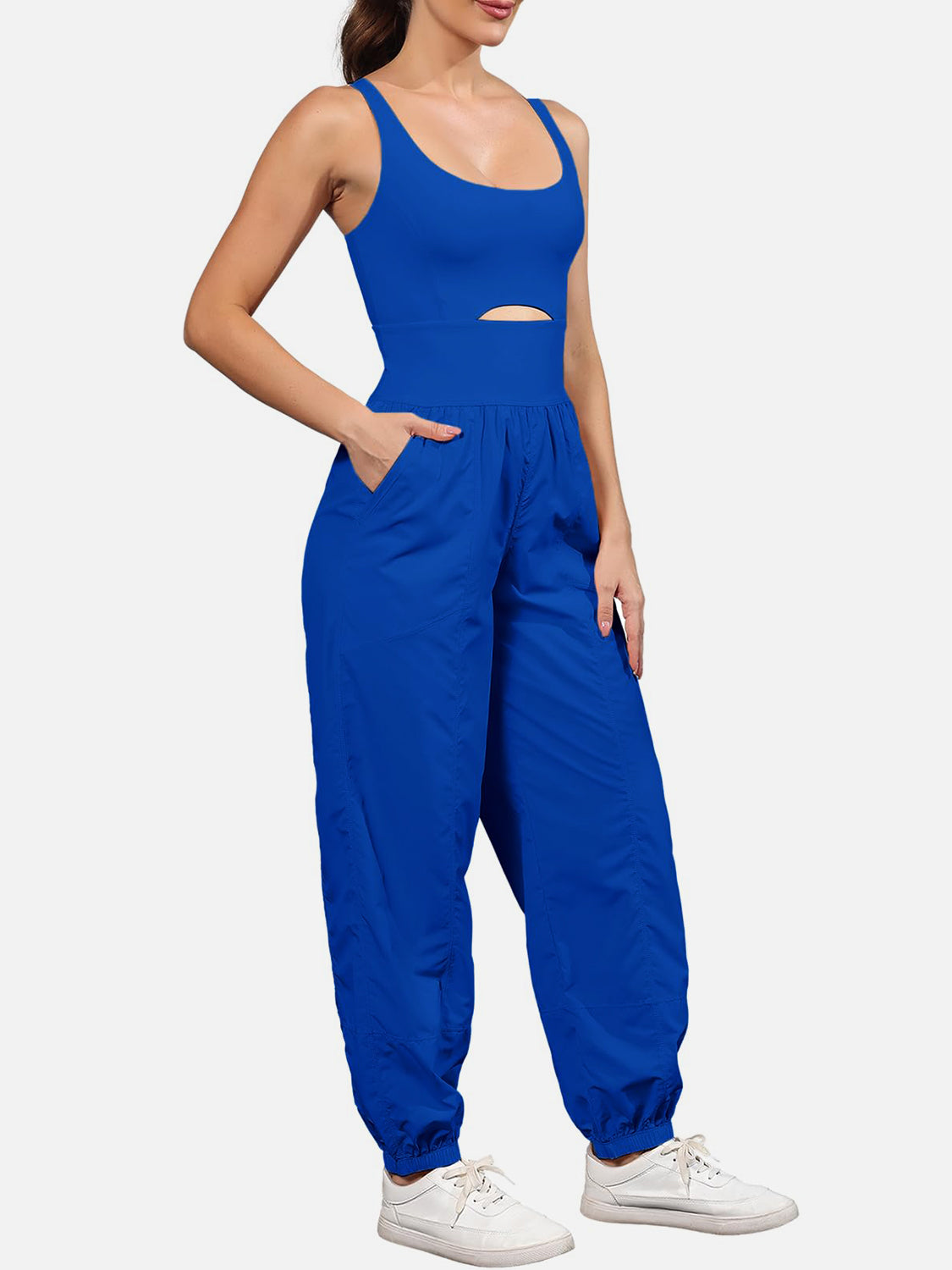 Cutout Scoop Neck Wide Strap Jumpsuit-TOPS / DRESSES-[Adult]-[Female]-2022 Online Blue Zone Planet