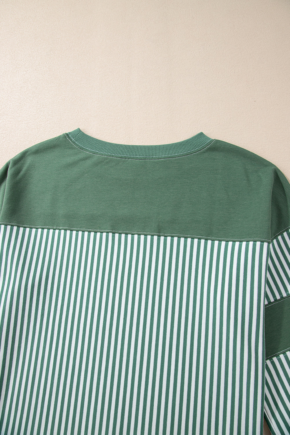 Black White Striped Patchwork 3/4 Sleeve Oversize Top-Tops/Long Sleeve Tops-[Adult]-[Female]-2022 Online Blue Zone Planet
