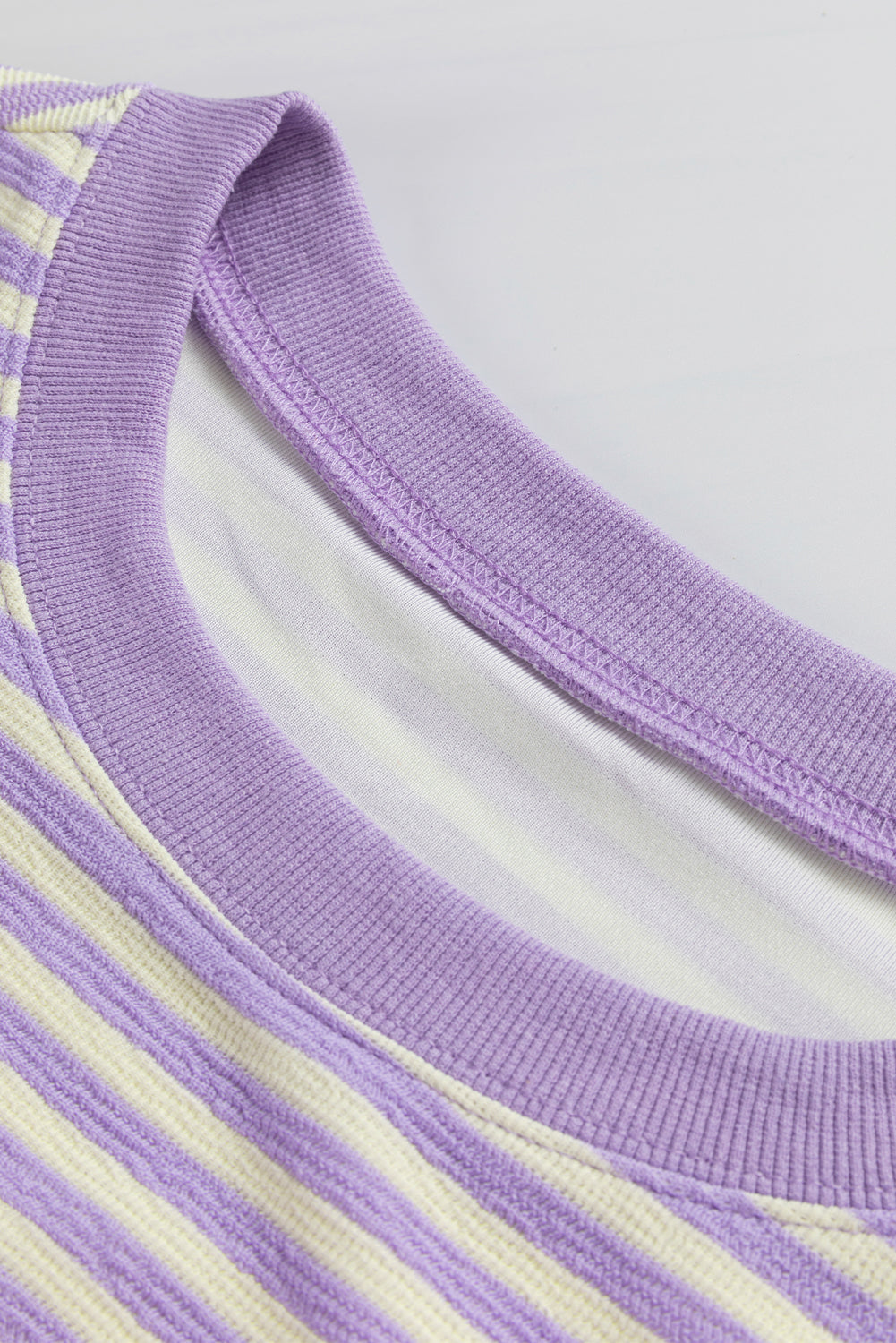 Blue Zone Planet | Green Stripe Drop Shoulder Long Sleeve Top-Long Sleeve Tops-[Adult]-[Female]-2022 Online Blue Zone Planet