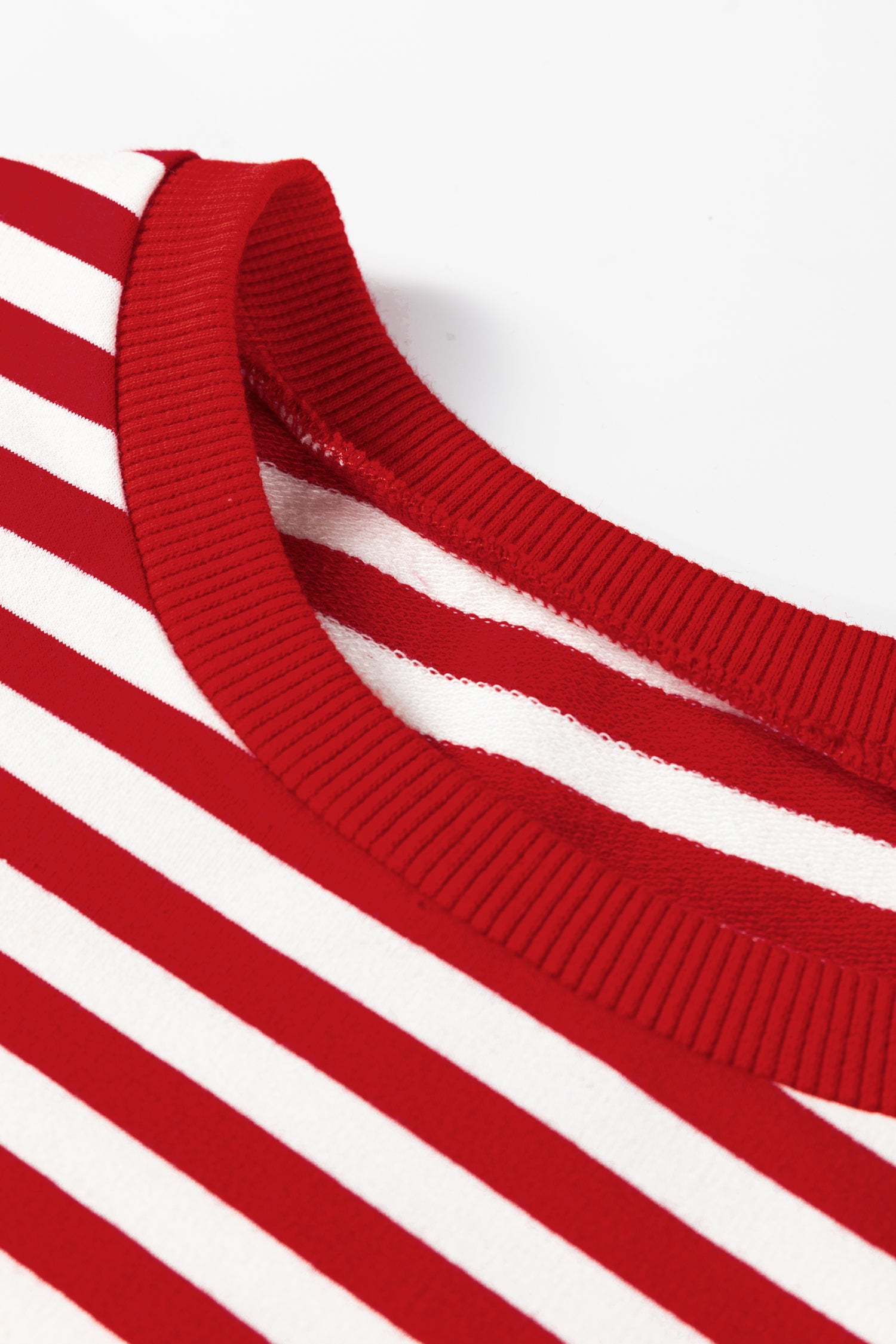 Sachet Pink Striped Print Drop Shoulder Lace Trim Bracelet Sleeve Loose Top-Bracelet-[Adult]-[Female]-2022 Online Blue Zone Planet