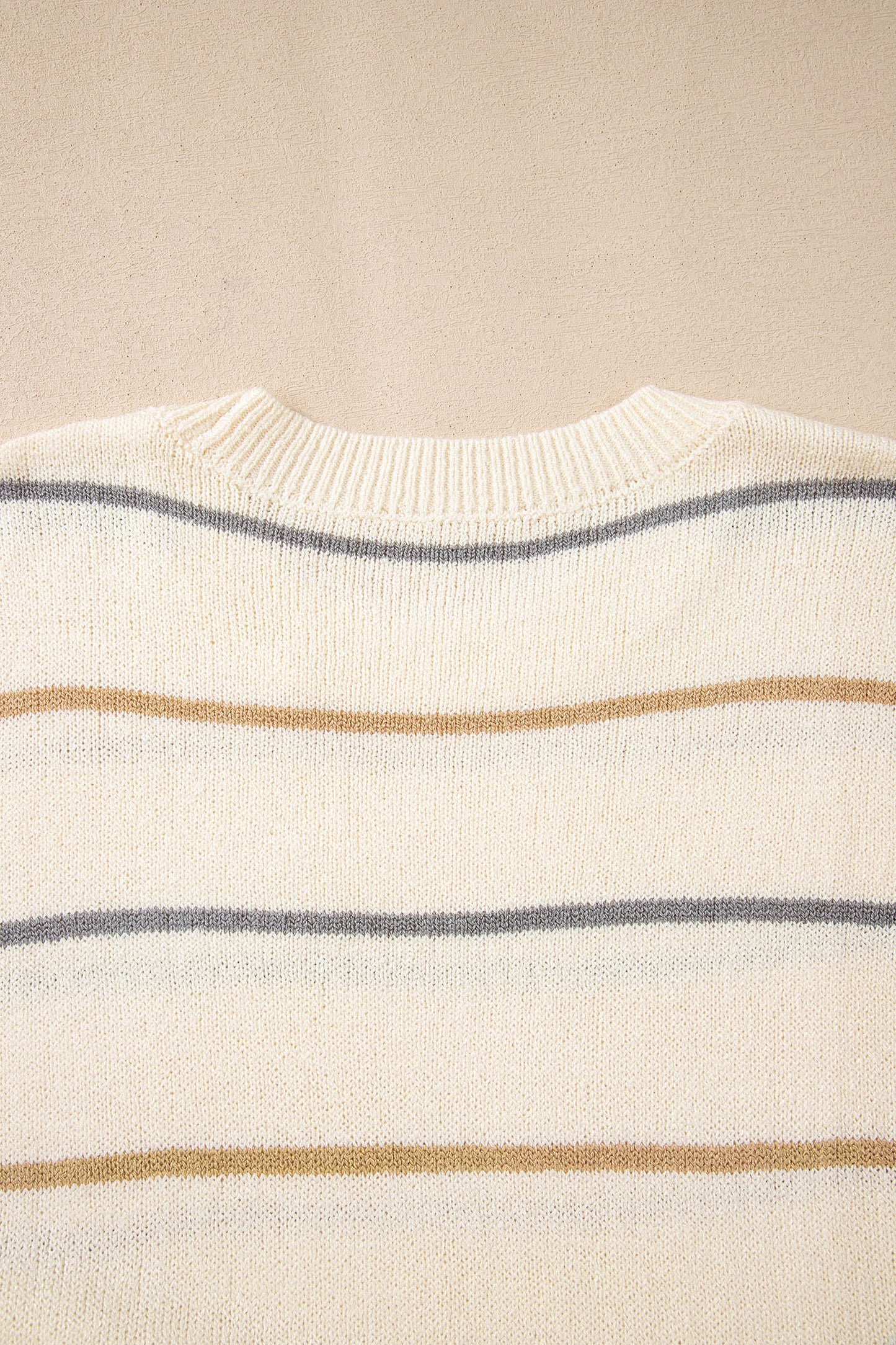 Multicolour Striped Print Drop Shoulder Shift Sweater Mini Dress-TOPS / DRESSES-[Adult]-[Female]-2022 Online Blue Zone Planet