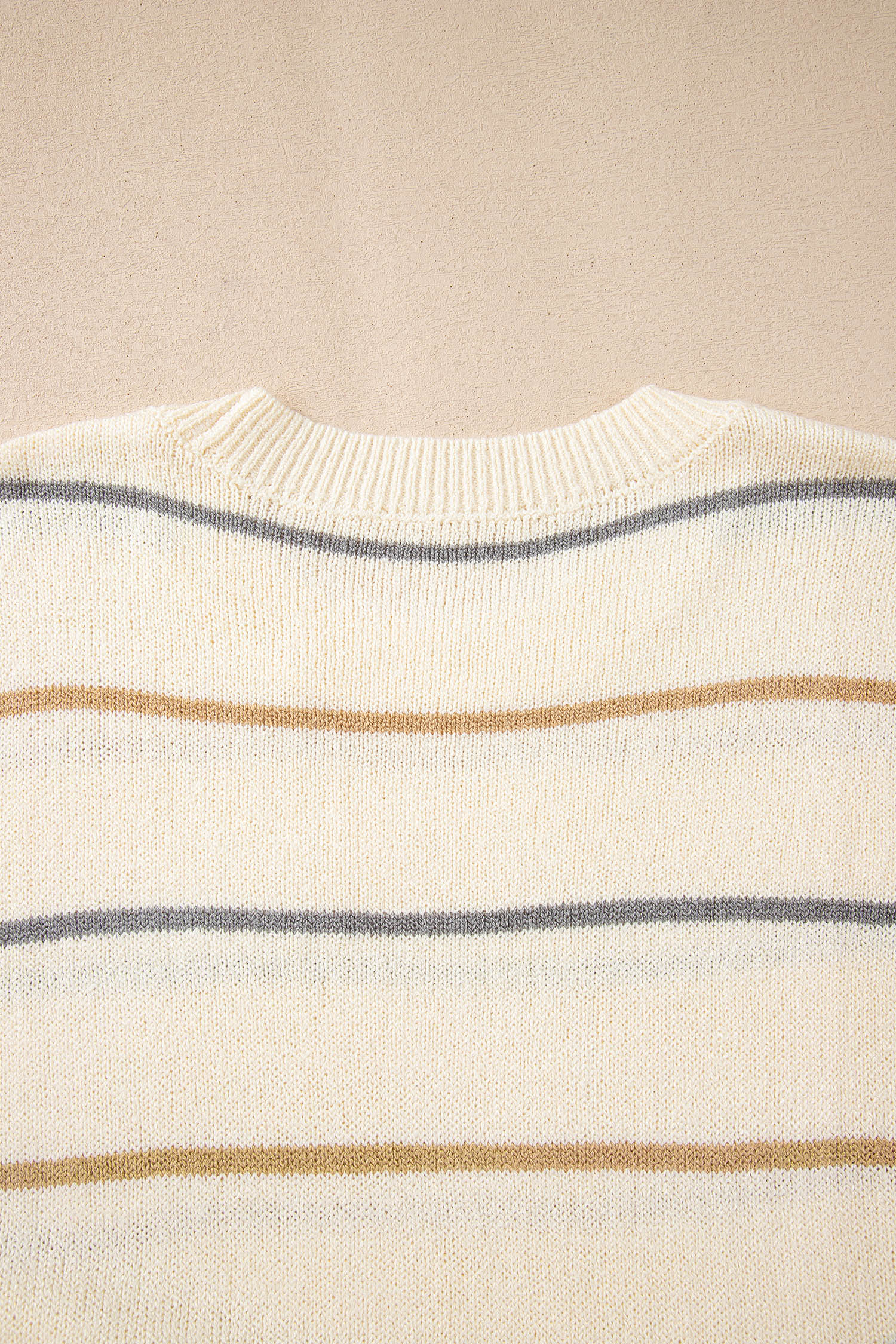 Multicolour Striped Print Drop Shoulder Shift Sweater Mini Dress-TOPS / DRESSES-[Adult]-[Female]-2022 Online Blue Zone Planet