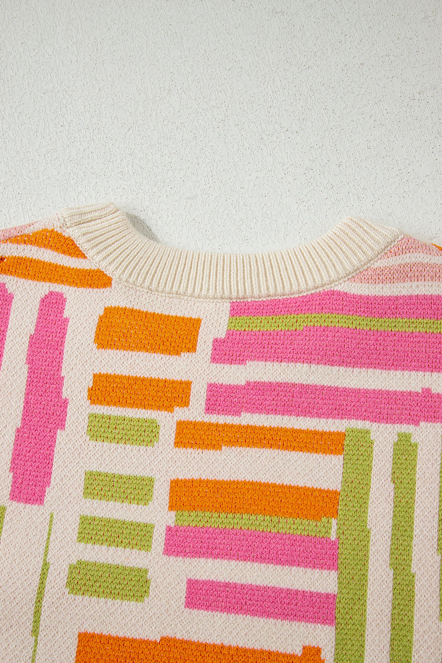 Rose Love Lines Pattern Crew Neck Puff Sleeve Sweater-TOPS / DRESSES-[Adult]-[Female]-2022 Online Blue Zone Planet