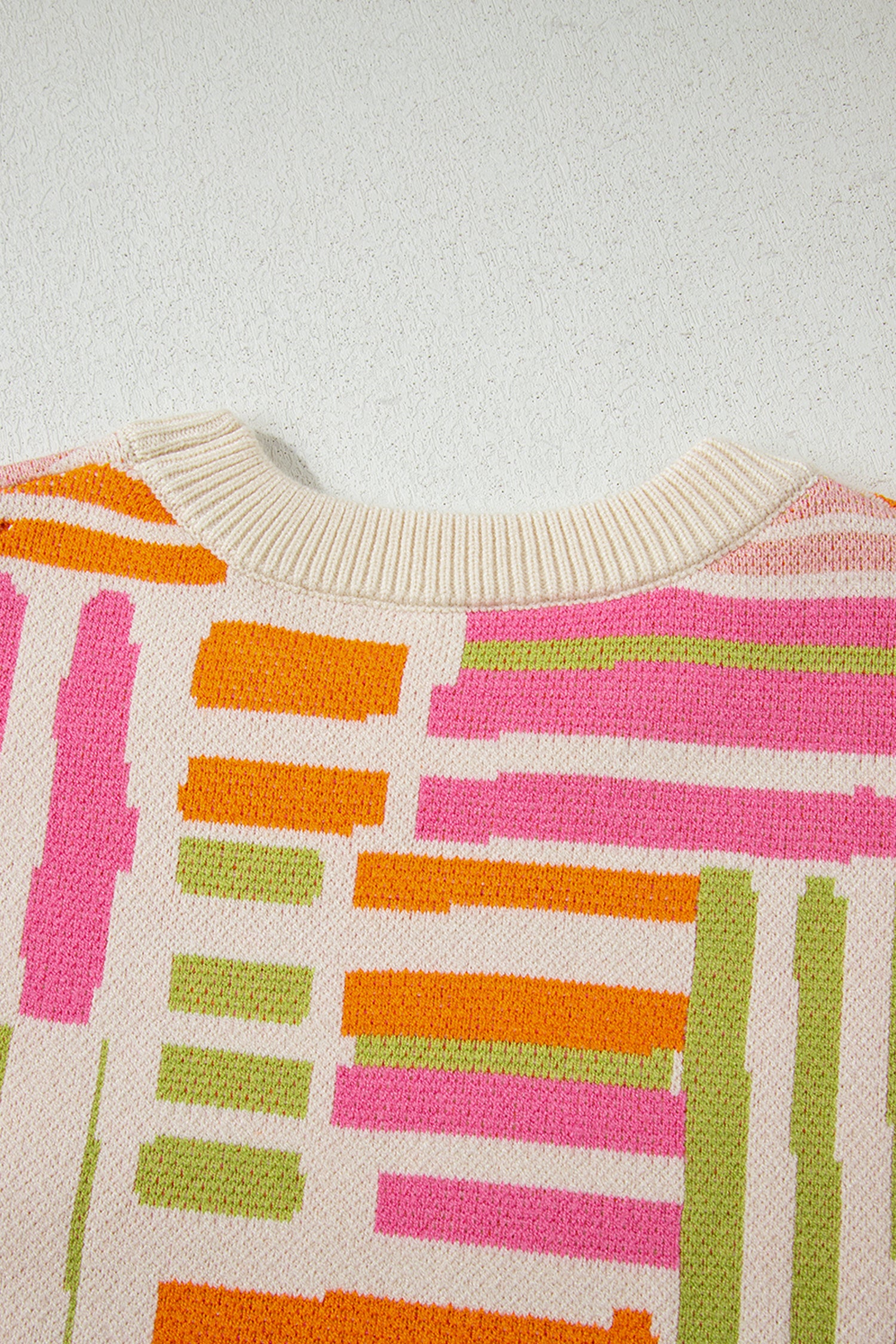 Rose Love Lines Pattern Crew Neck Puff Sleeve Sweater-TOPS / DRESSES-[Adult]-[Female]-2022 Online Blue Zone Planet