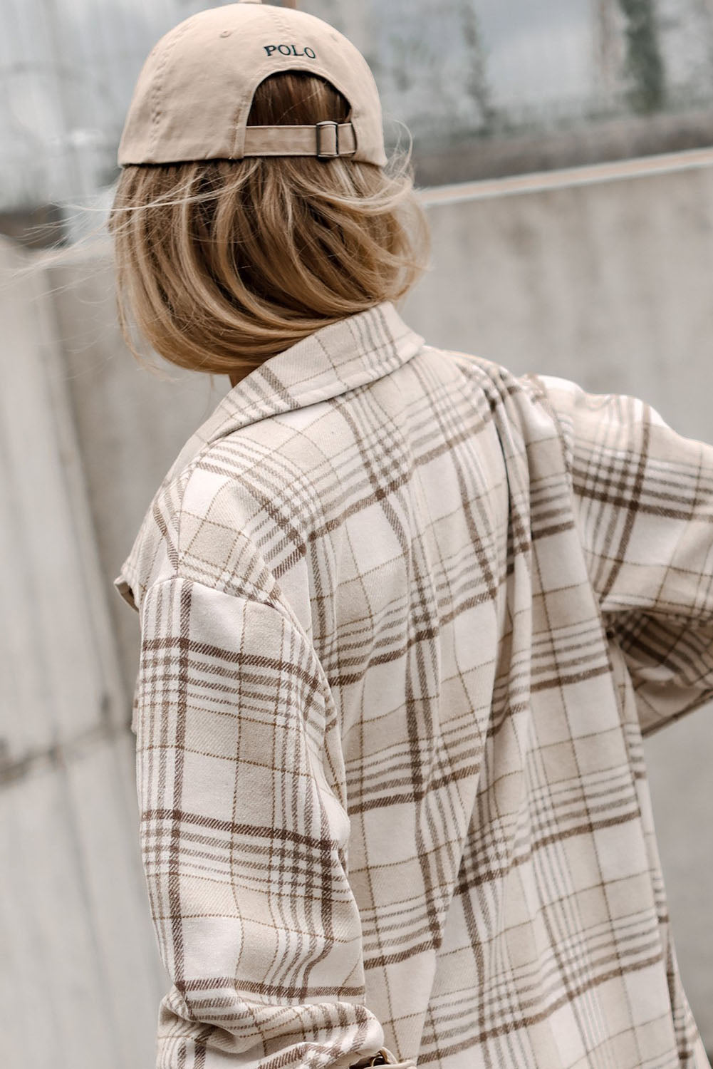 Khaki Plaid Removable Hood Buttoned Shacket-Outerwear/Plaid Shackets-[Adult]-[Female]-2022 Online Blue Zone Planet