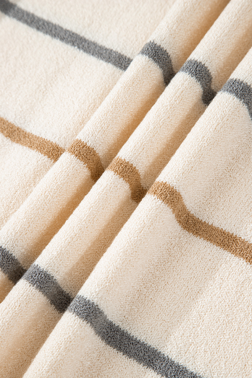 Multicolour Striped Drop Shoulder Plus Sweater-Plus Size/Plus Size Sweaters & Cardigans-[Adult]-[Female]-2022 Online Blue Zone Planet