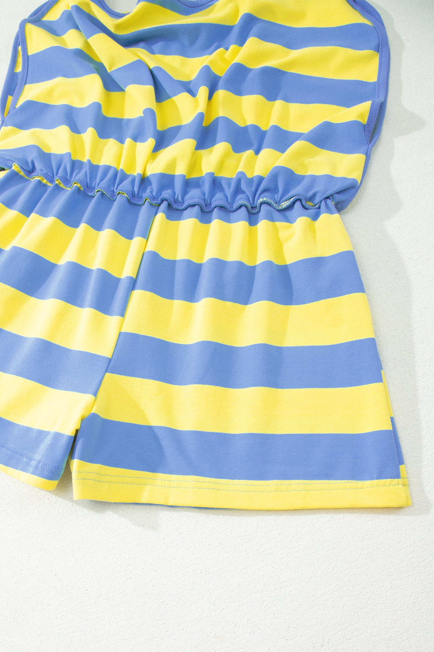 Yellow Stripe Dolman Tee Drawstring Skort Athletic 2pcs Set-Two Piece Sets/Short Sets-[Adult]-[Female]-2022 Online Blue Zone Planet