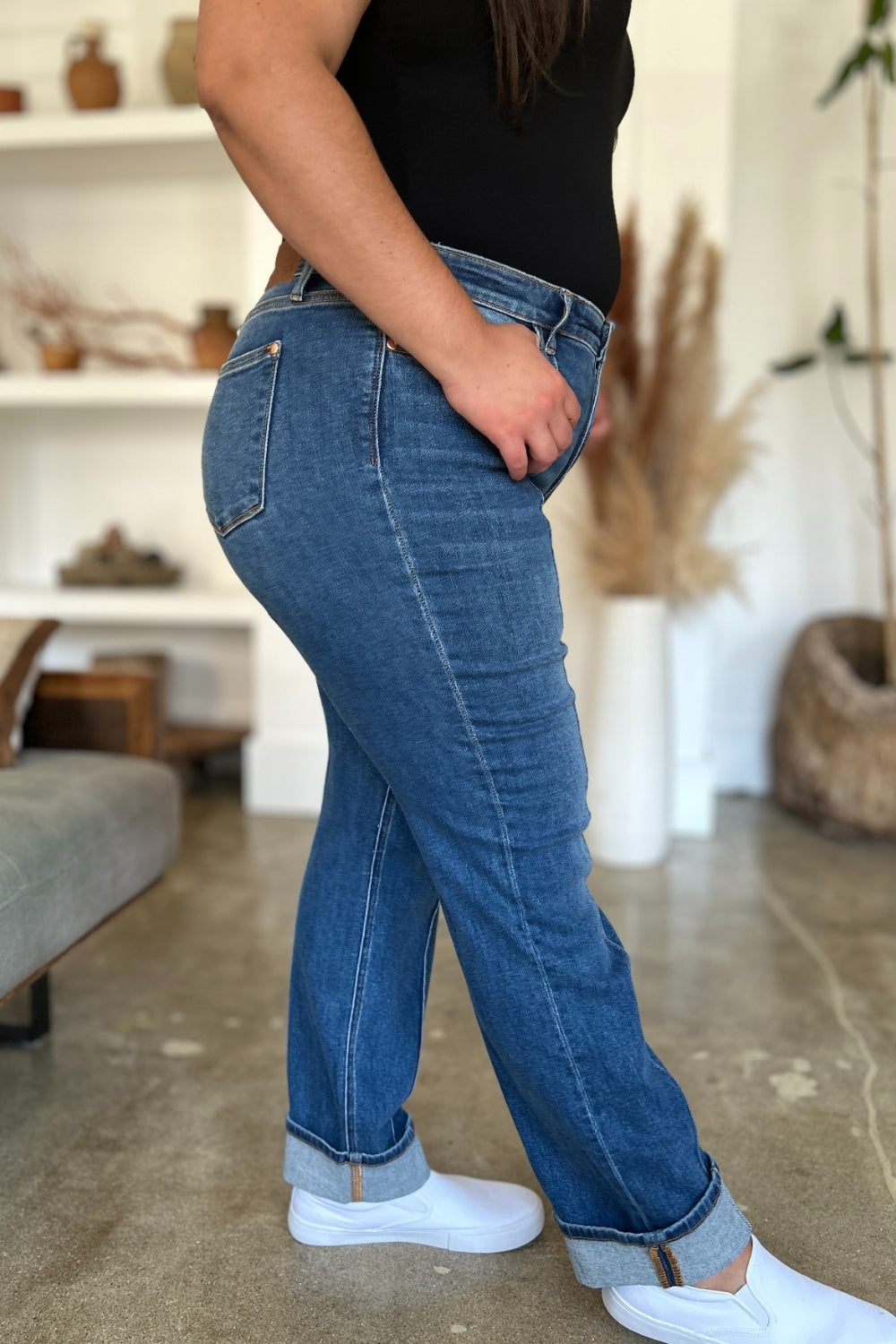 Blue Zone Planet | Judy Blue Full Size High Waist Front Seam Detail Straight Jeans-TOPS / DRESSES-[Adult]-[Female]-2022 Online Blue Zone Planet