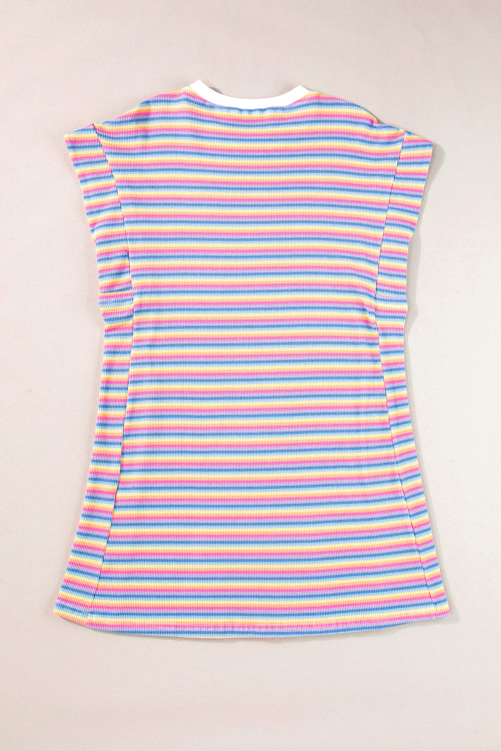 Blue Zone Planet | Pink Stripe Crew Neck T Shirt Dress-TOPS / DRESSES-[Adult]-[Female]-2022 Online Blue Zone Planet