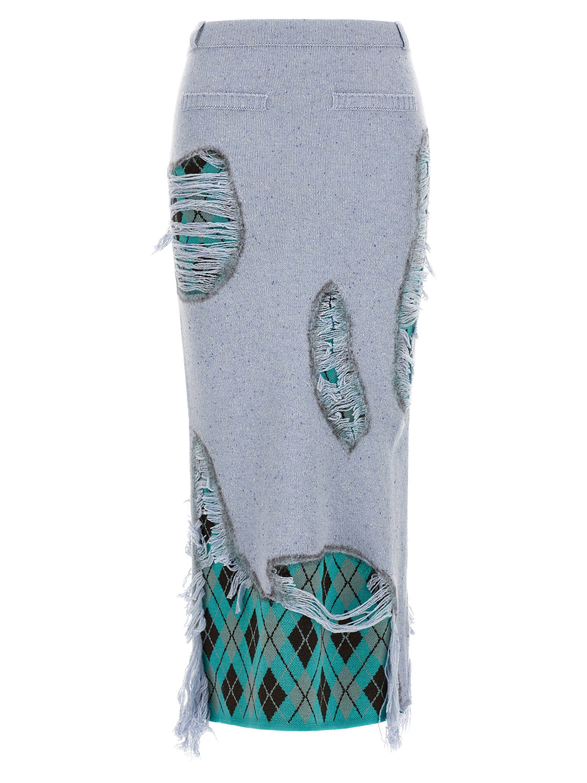Moschino Deconstructed Argyle Skirt-Skirts-[Adult]-[Female]-2022 Online Blue Zone Planet