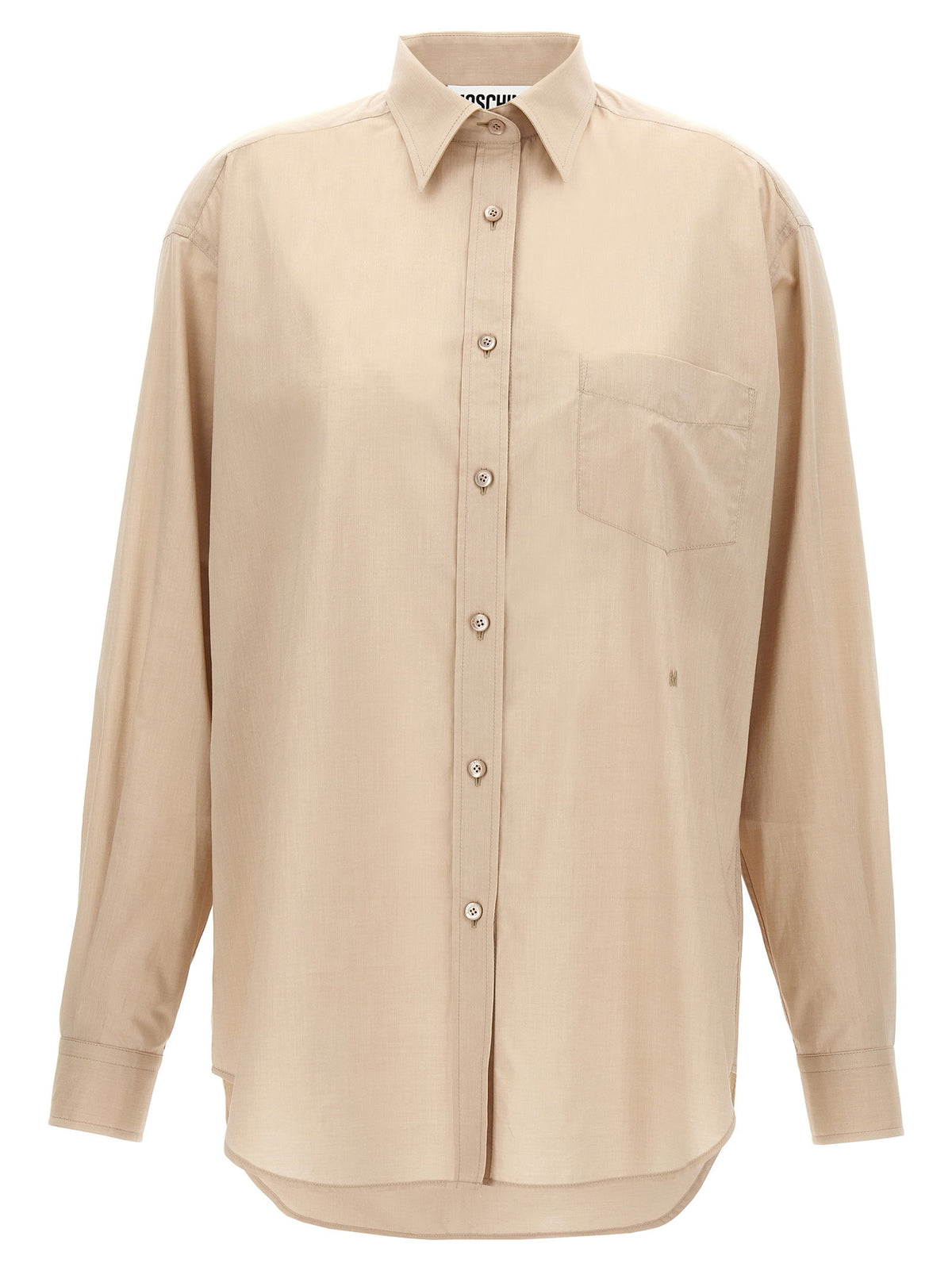 Moschino Cotton Shirt-Shirts-[Adult]-[Female]-38 IT-Beige-2022 Online Blue Zone Planet