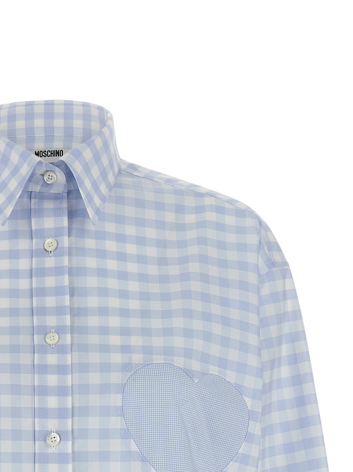 Moschino Heart Vichy Shirt-Shirts-[Adult]-[Female]-2022 Online Blue Zone Planet