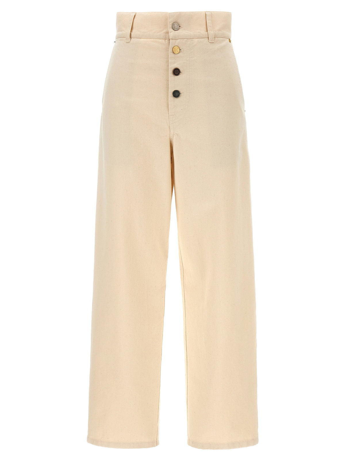 Moschino Cotton Trousers-Trousers-[Adult]-[Female]-38 IT-Beige-2022 Online Blue Zone Planet