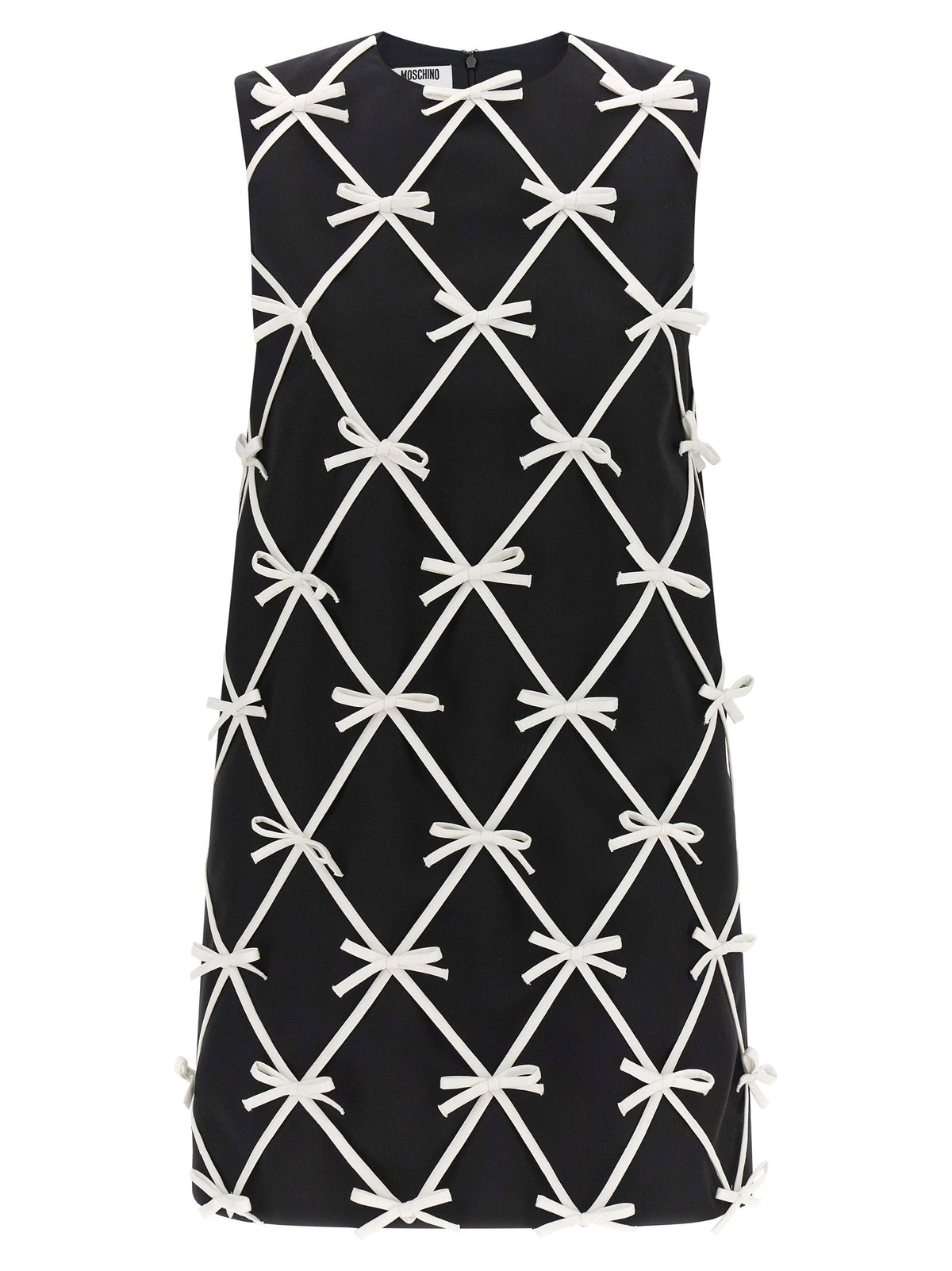 Moschino Bow Dress-TOPS / DRESSES-[Adult]-[Female]-38 IT-White/black-2022 Online Blue Zone Planet
