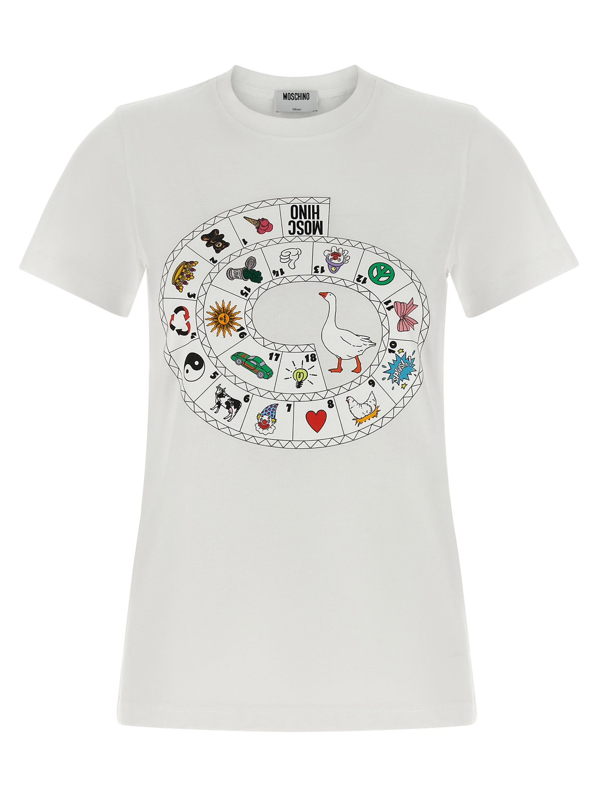 Moschino Gioco Delloca T-shirt-Topwear-[Adult]-[Female]-S-White-2022 Online Blue Zone Planet