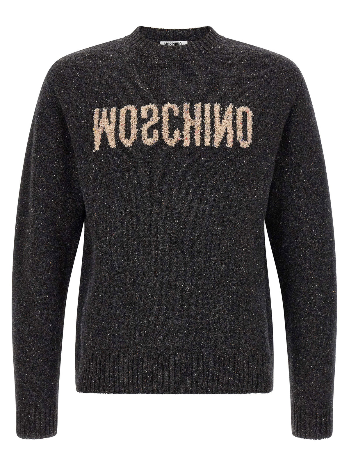 Moschino Mirrored Logo Sweater-TOPS / DRESSES-[Adult]-[Female]-48 IT-Gray-2022 Online Blue Zone Planet