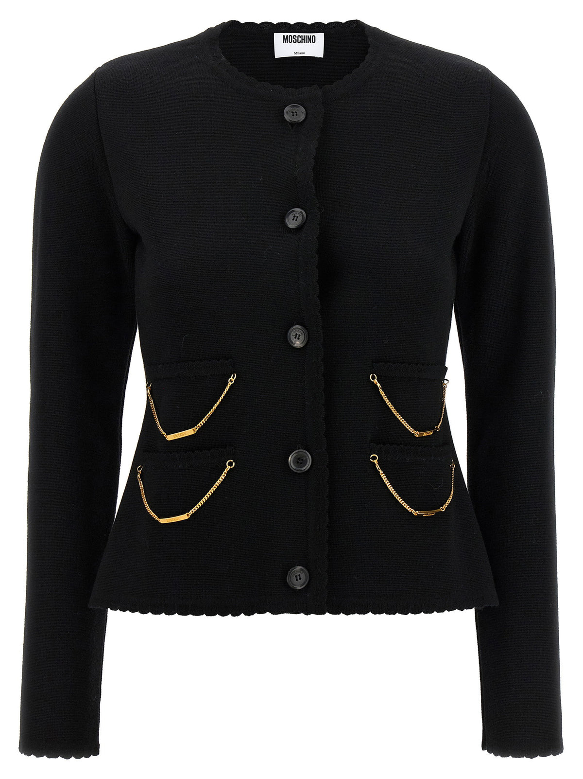 Moschino Chain Cardigan-Topwear-[Adult]-[Female]-2022 Online Blue Zone Planet