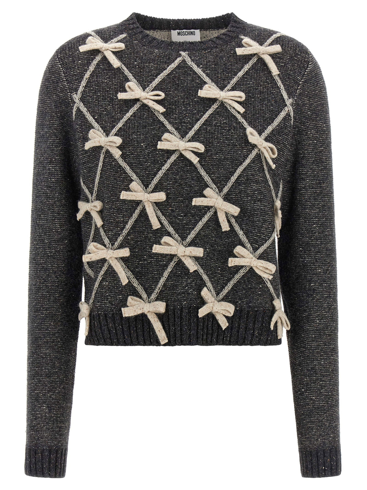 Moschino Bow Sweater-TOPS / DRESSES-[Adult]-[Female]-44 IT-Gray-2022 Online Blue Zone Planet