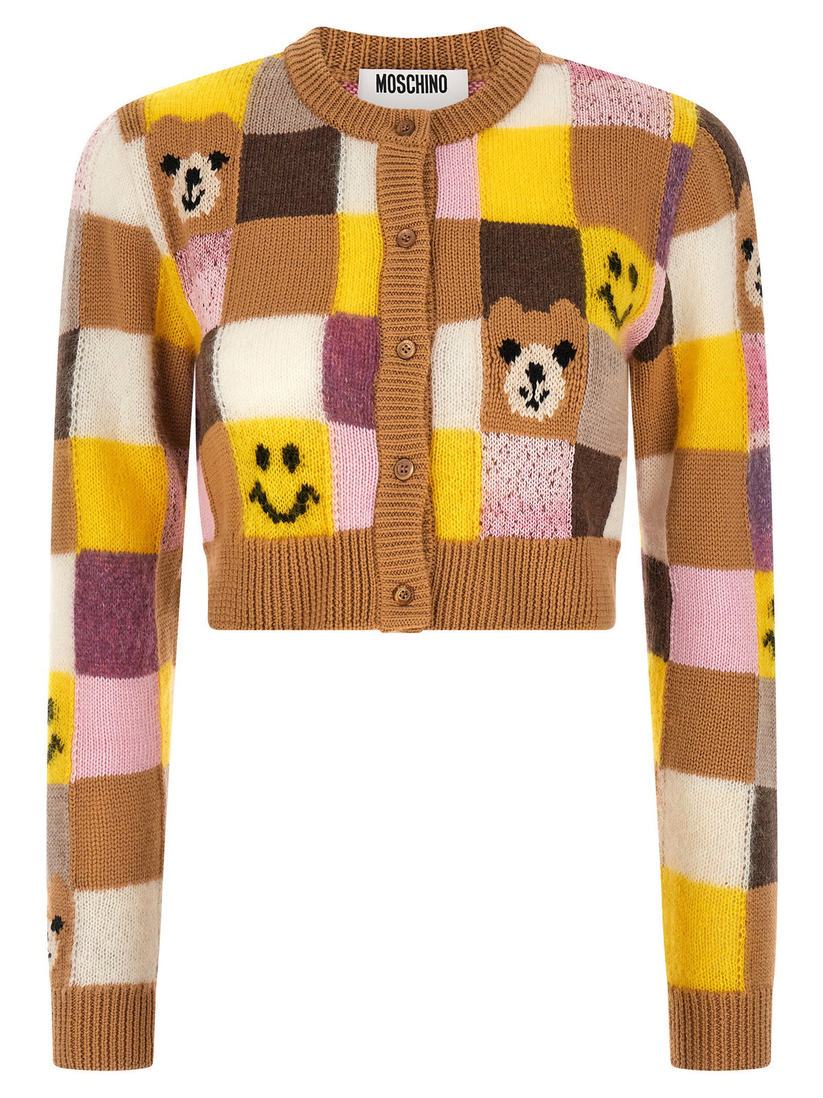 Smiley® E Moschino Teddy Bear Cardigan-Topwear-[Adult]-[Female]-2022 Online Blue Zone Planet