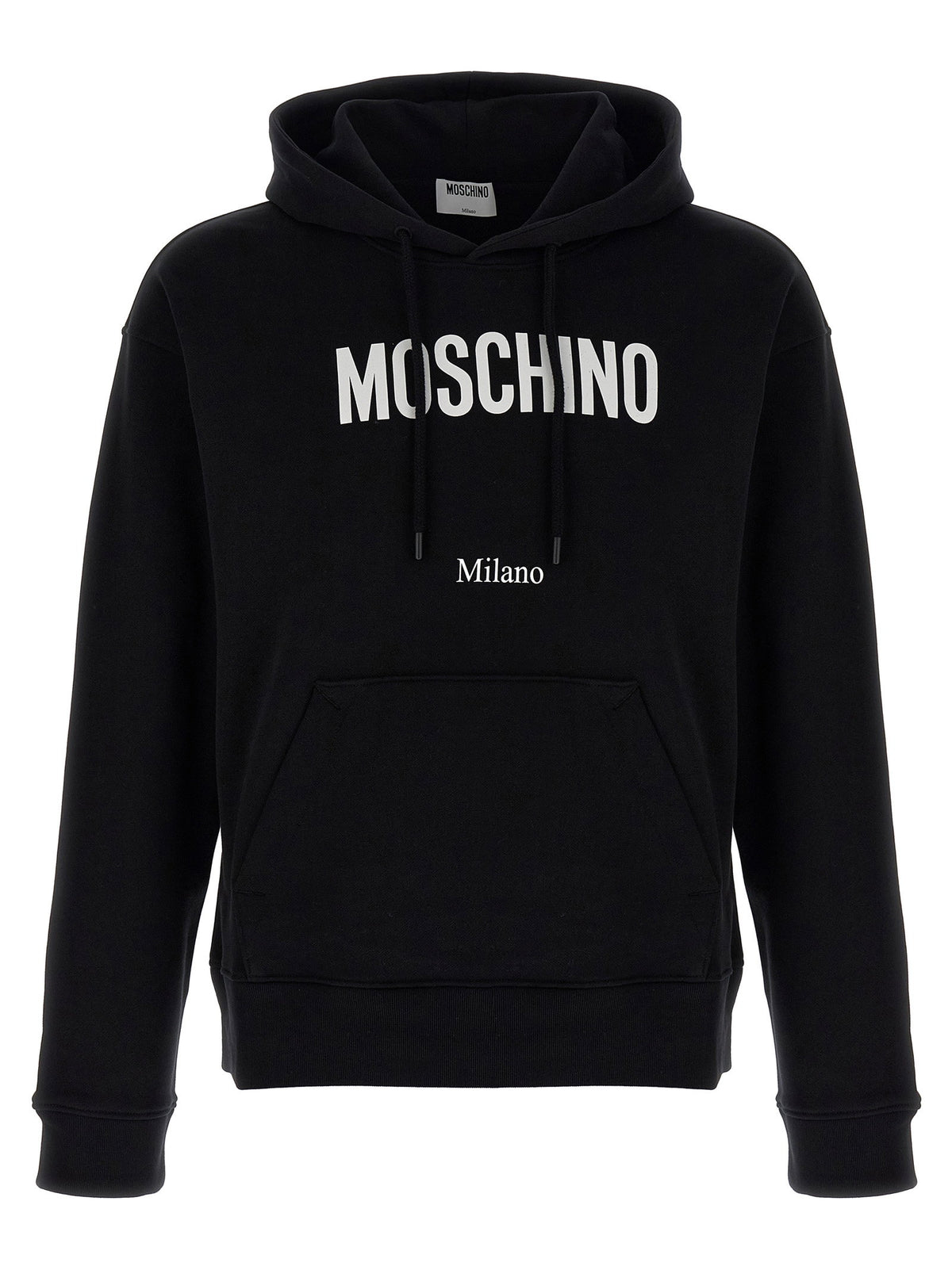 Moschino Logo Print Hoodie-Tops / Dresses-[Adult]-[Female]-S-Black-2022 Online Blue Zone Planet