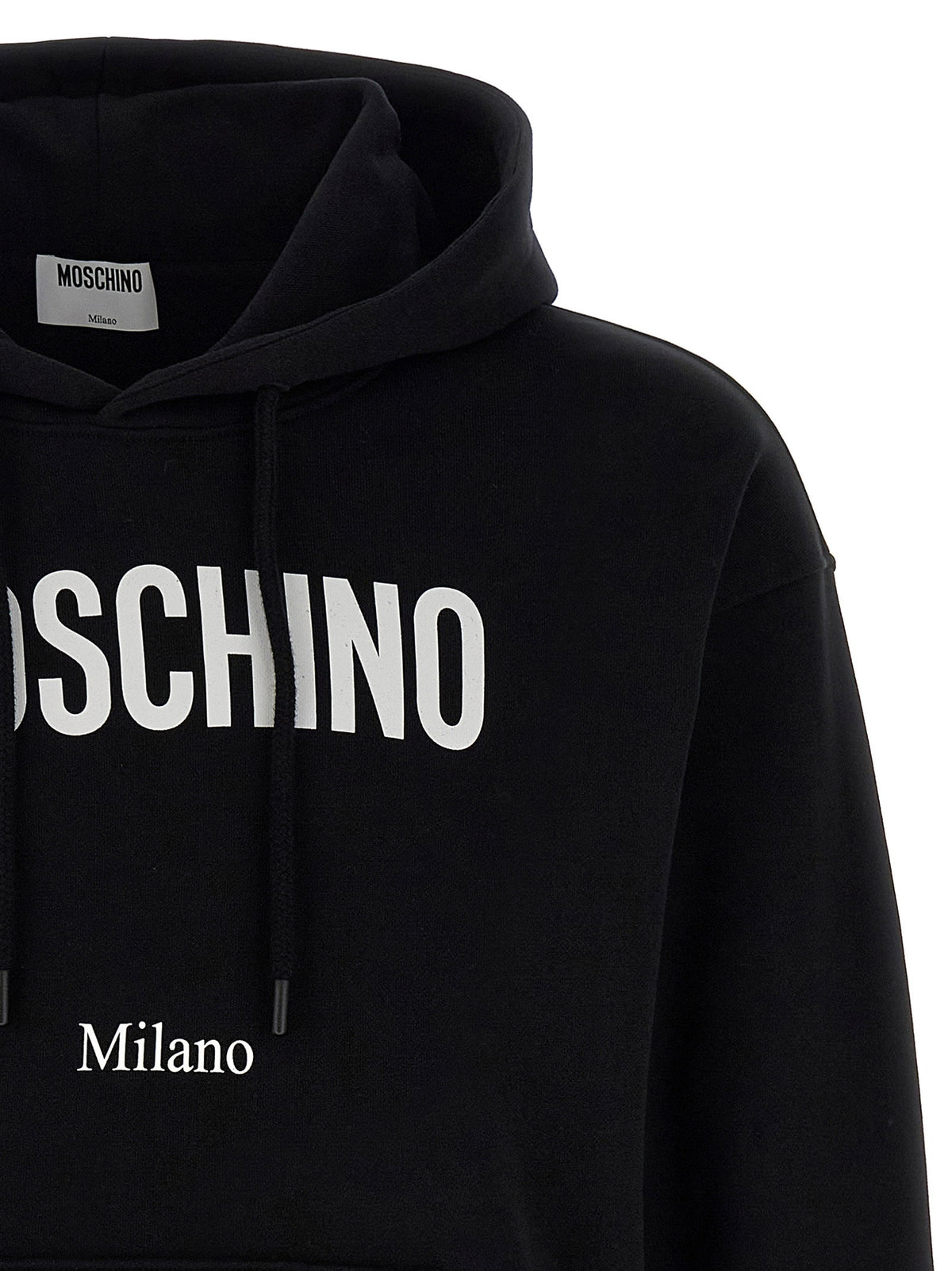 Moschino Logo Print Hoodie-Tops / Dresses-[Adult]-[Female]-2022 Online Blue Zone Planet