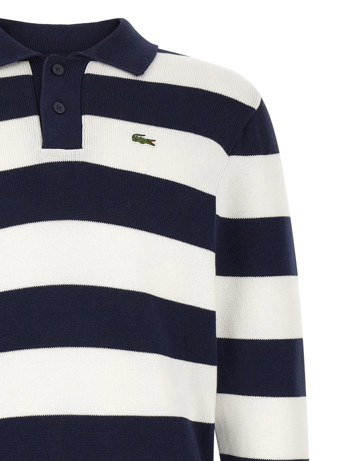 Lacoste Striped Pulover With Polo Collar-Topwear-[Adult]-[Female]-2022 Online Blue Zone Planet