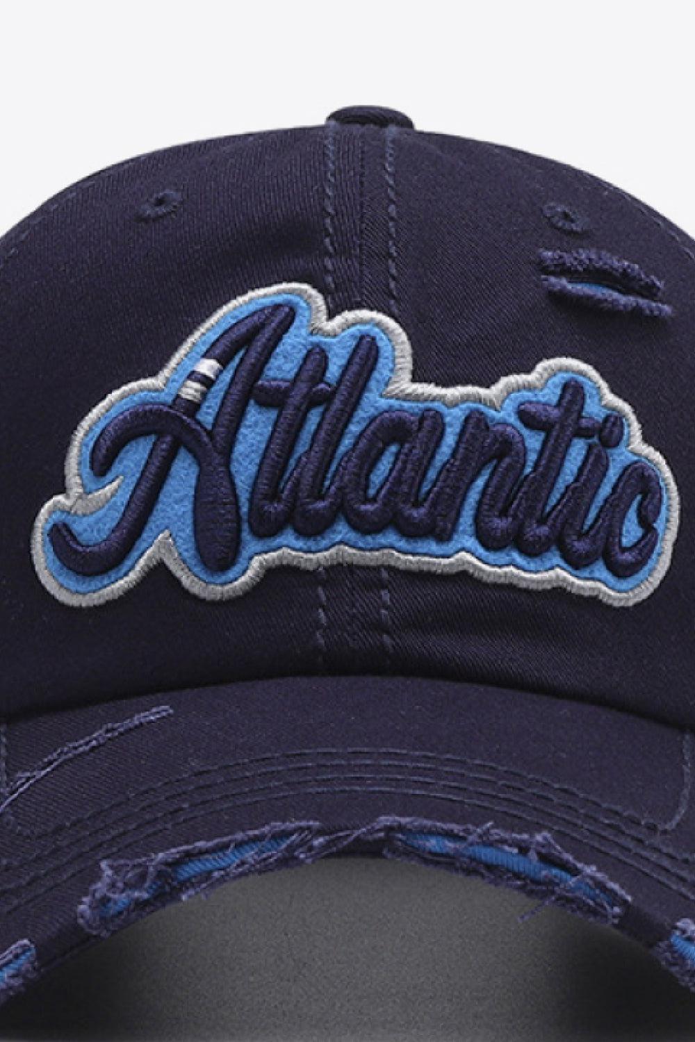 ATLANTIC Graphic Distressed Baseball Cap BLUE ZONE PLANET