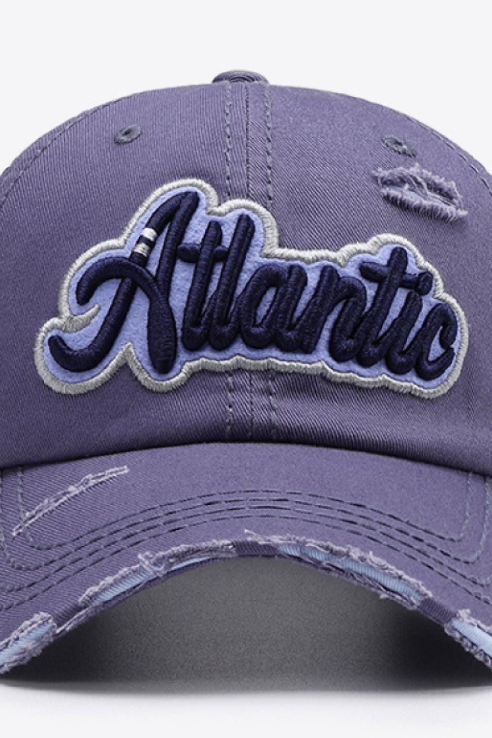 ATLANTIC Graphic Distressed Baseball Cap BLUE ZONE PLANET