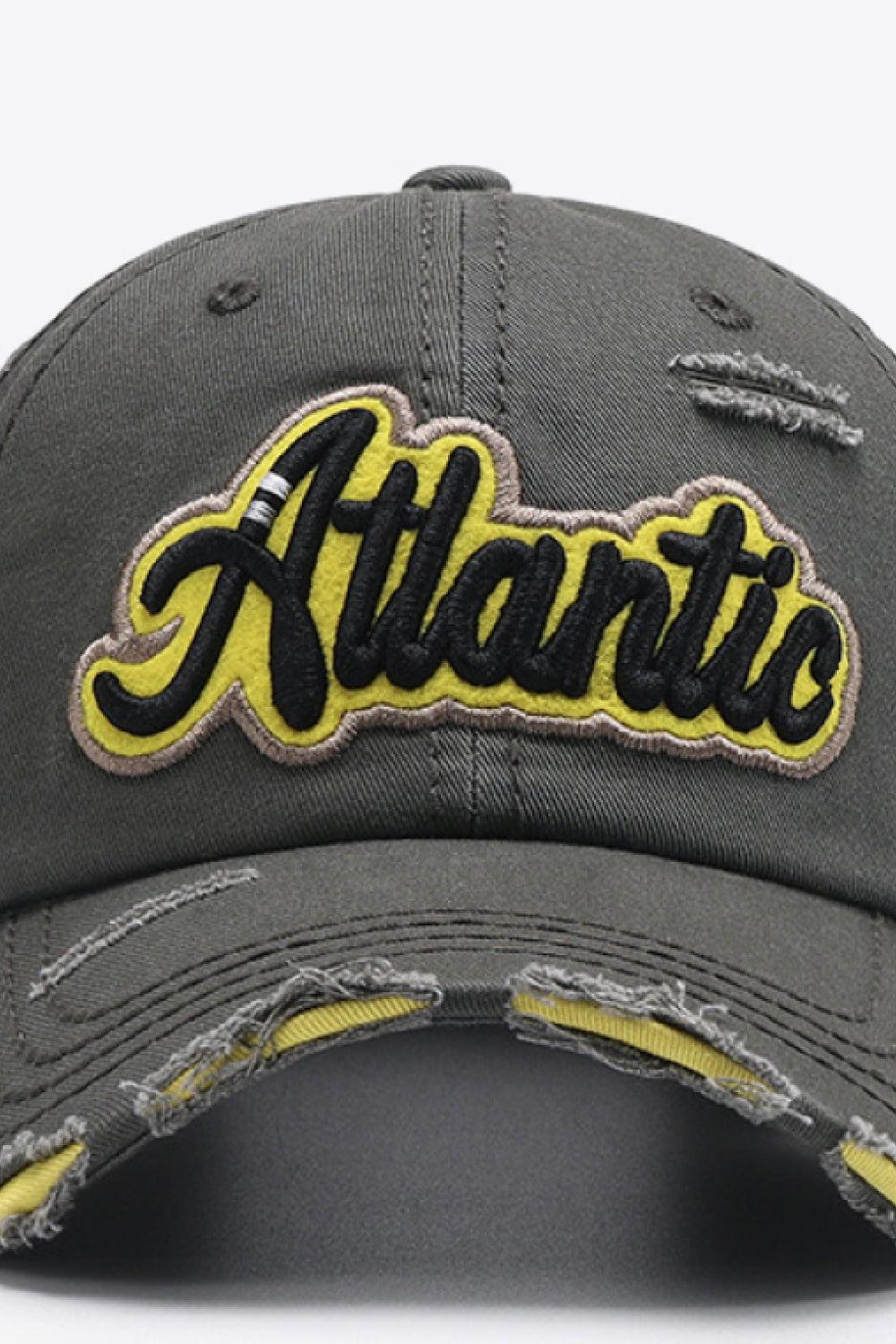 ATLANTIC Graphic Distressed Baseball Cap BLUE ZONE PLANET