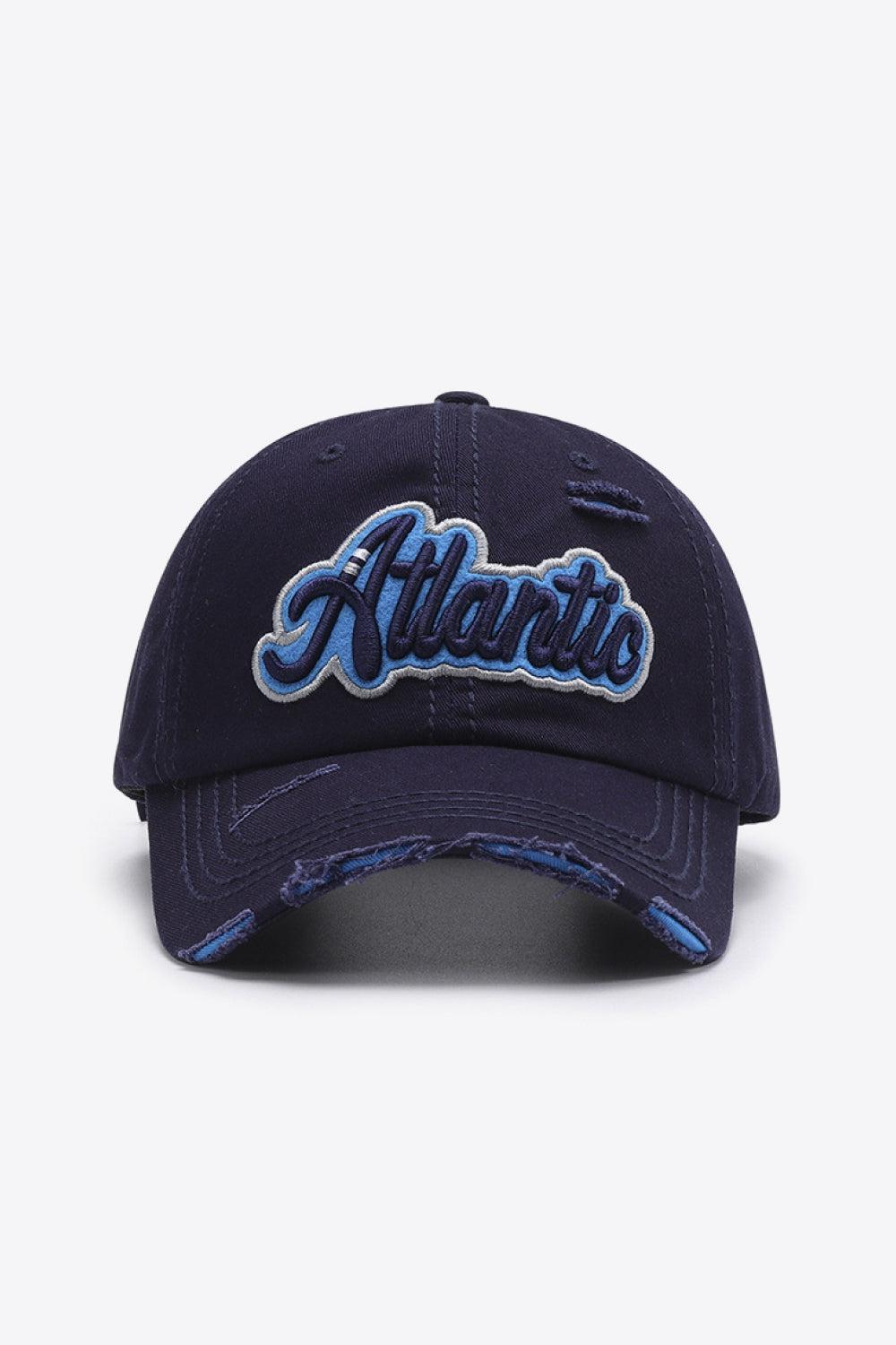 ATLANTIC Graphic Distressed Baseball Cap BLUE ZONE PLANET