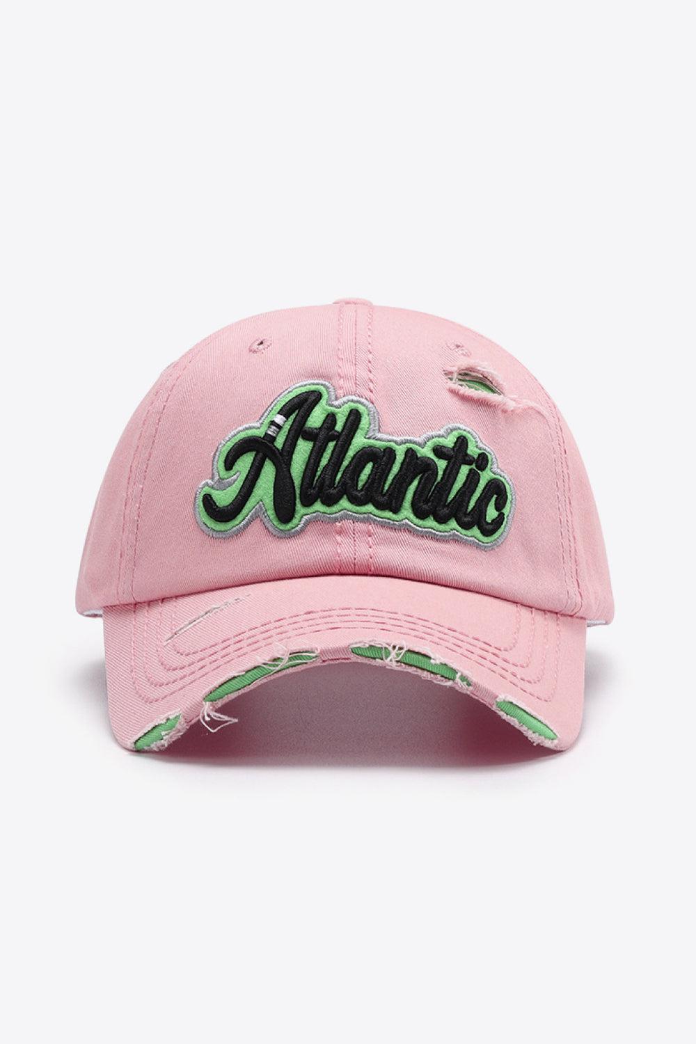 ATLANTIC Graphic Distressed Baseball Cap BLUE ZONE PLANET