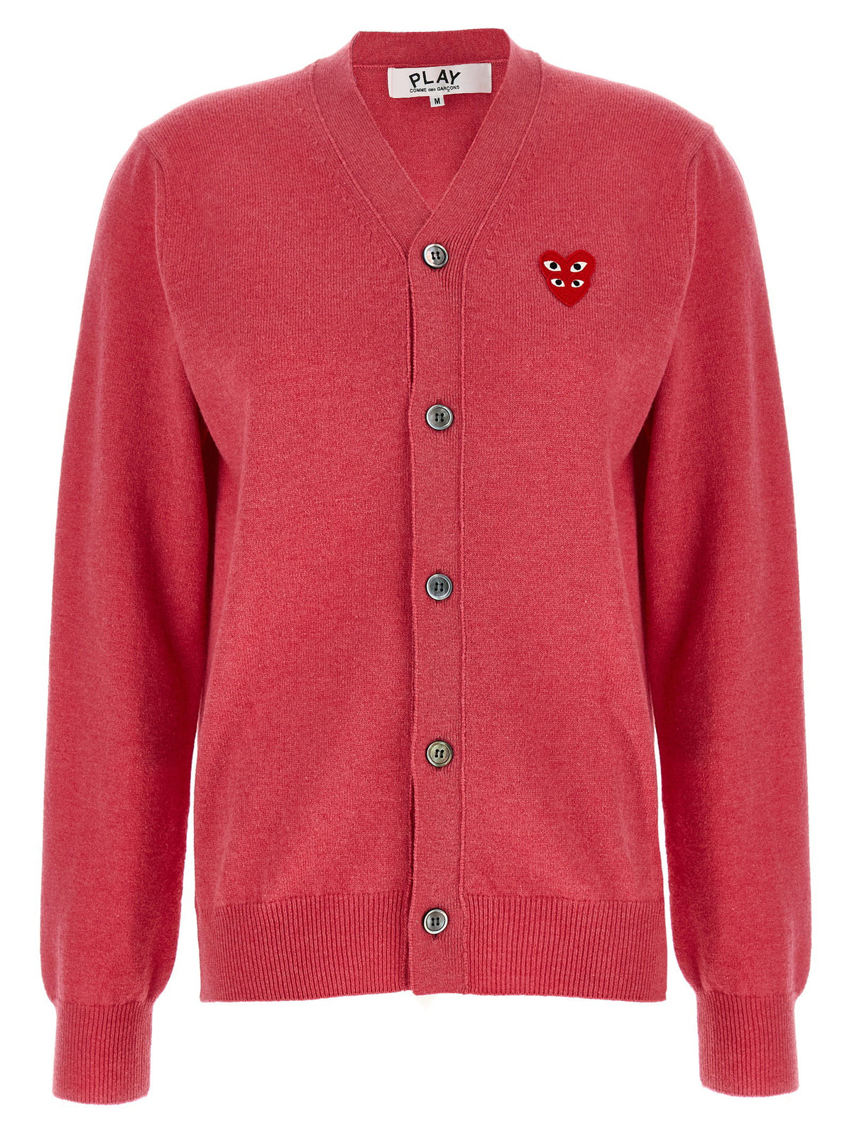 Comme Des Garçons Play Double Red Emblem Cardigan-Topwear-[Adult]-[Female]-XS-Pink-2022 Online Blue Zone Planet