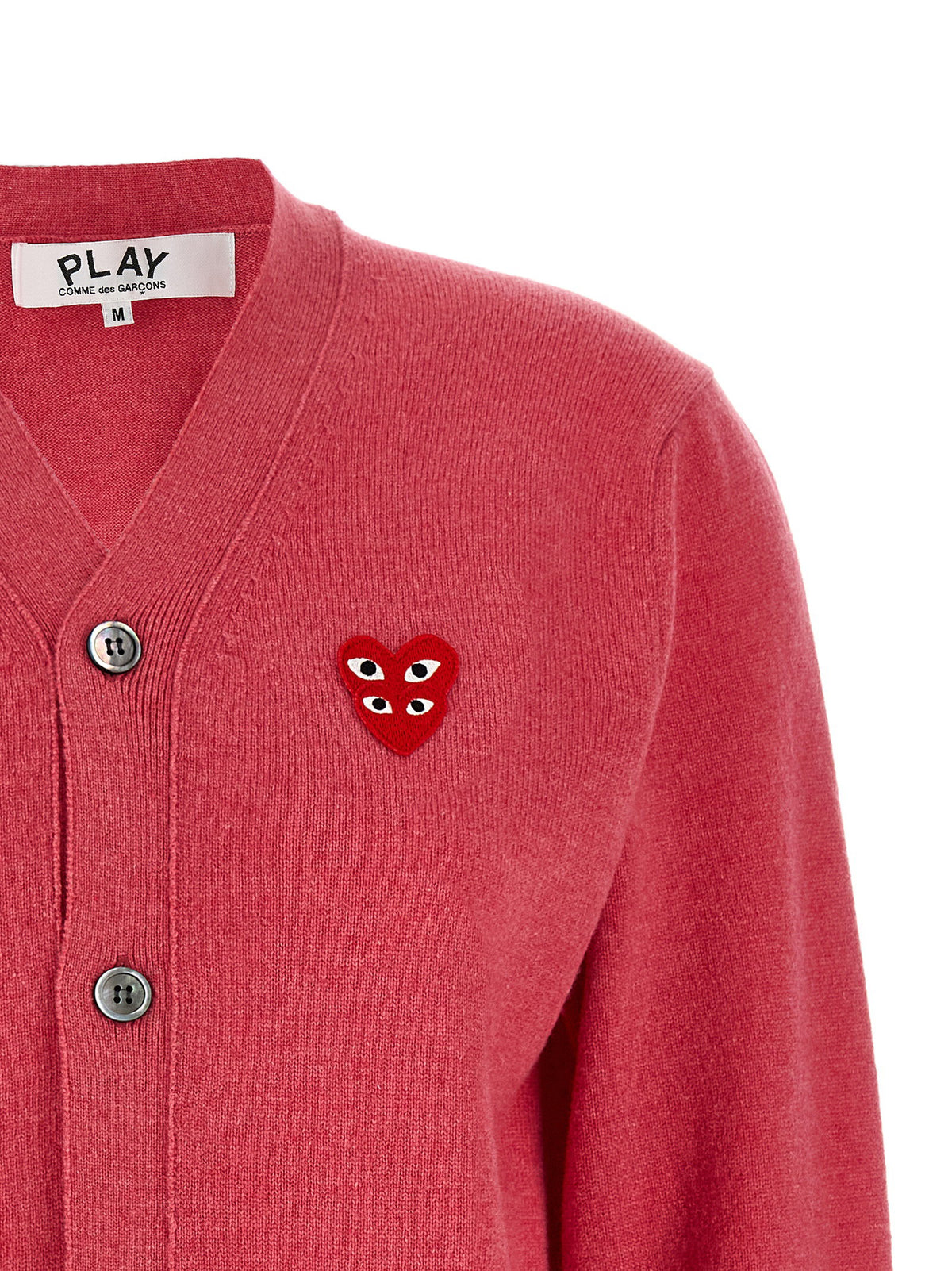 Comme Des Garçons Play Double Red Emblem Cardigan-Topwear-[Adult]-[Female]-2022 Online Blue Zone Planet