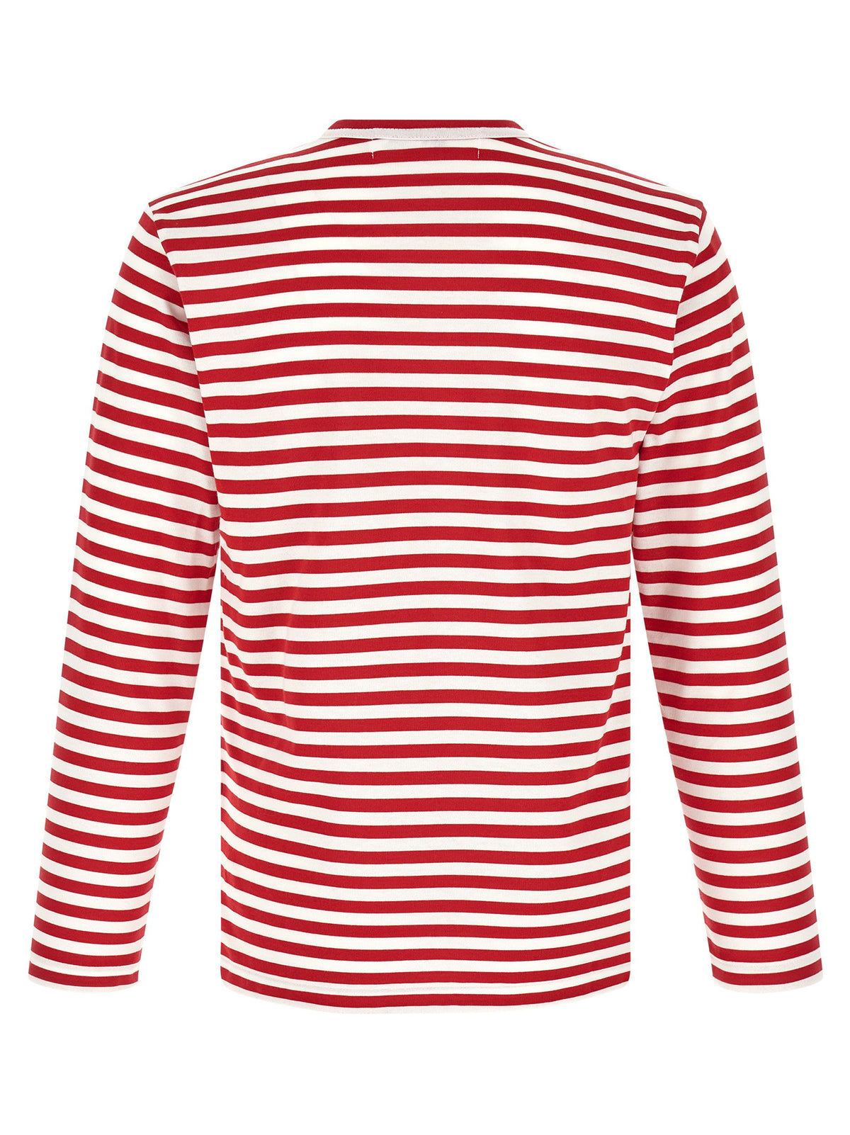 Comme Des Garçons Play Striped T-shirt With Heart Patch-Topwear-[Adult]-[Female]-2022 Online Blue Zone Planet