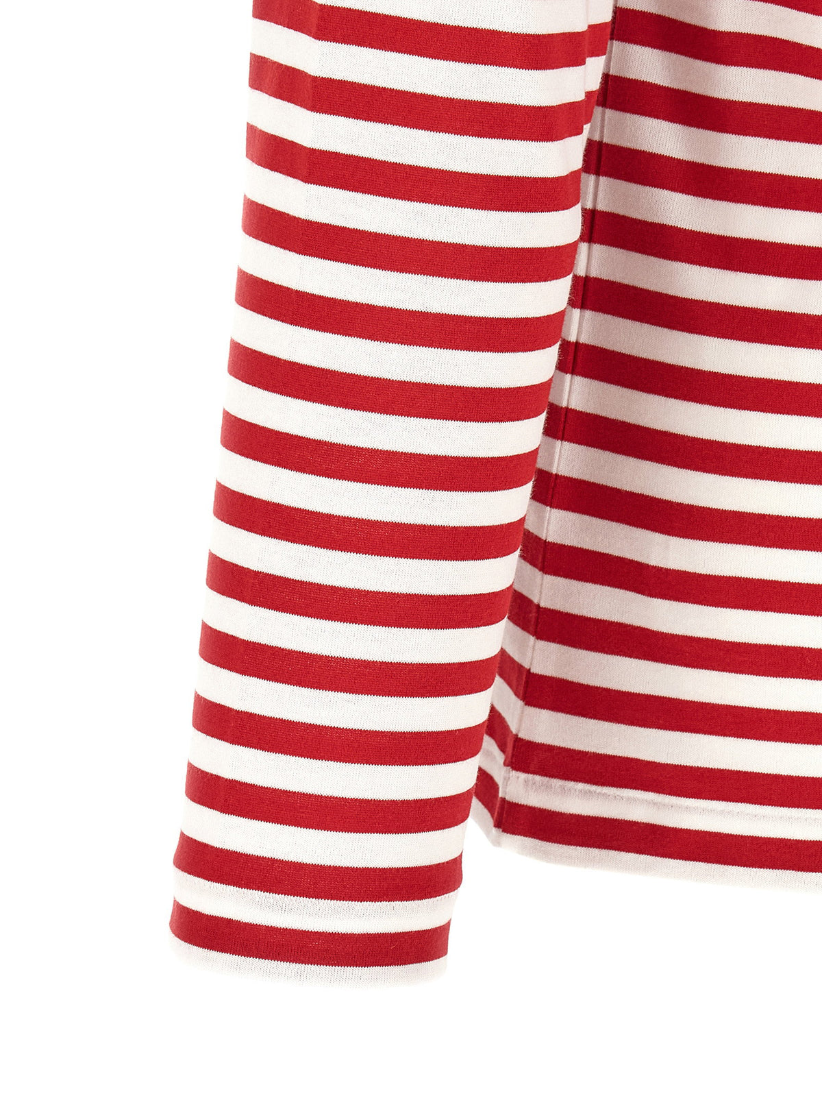 Comme Des Garçons Play Striped T-shirt With Heart Patch-Topwear-[Adult]-[Female]-2022 Online Blue Zone Planet