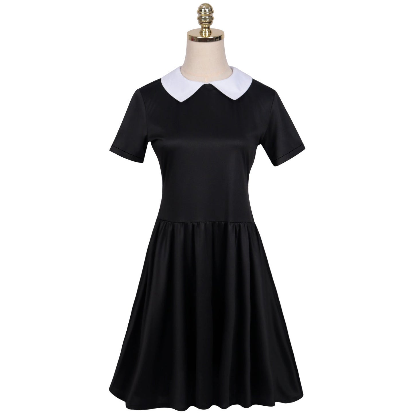 Addams family costume Halloween Wednesday Addams black dress print dress cosplay costume Addams family costume Halloween Wednesday Addams black dress print dress cosplay costume